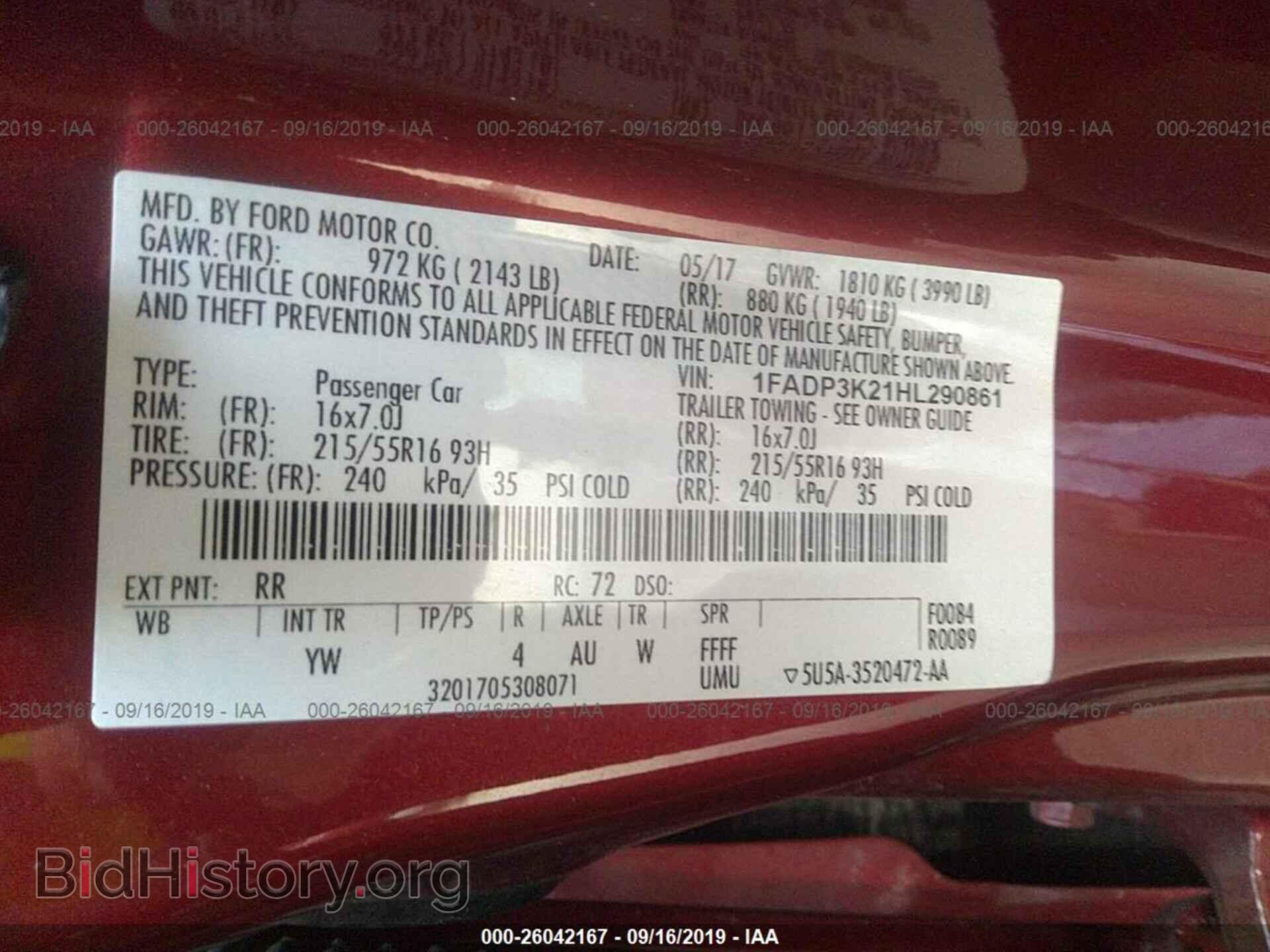 2017 FORD FOCUS - VIN: 1FADP3K21HL290861 - Фото 9