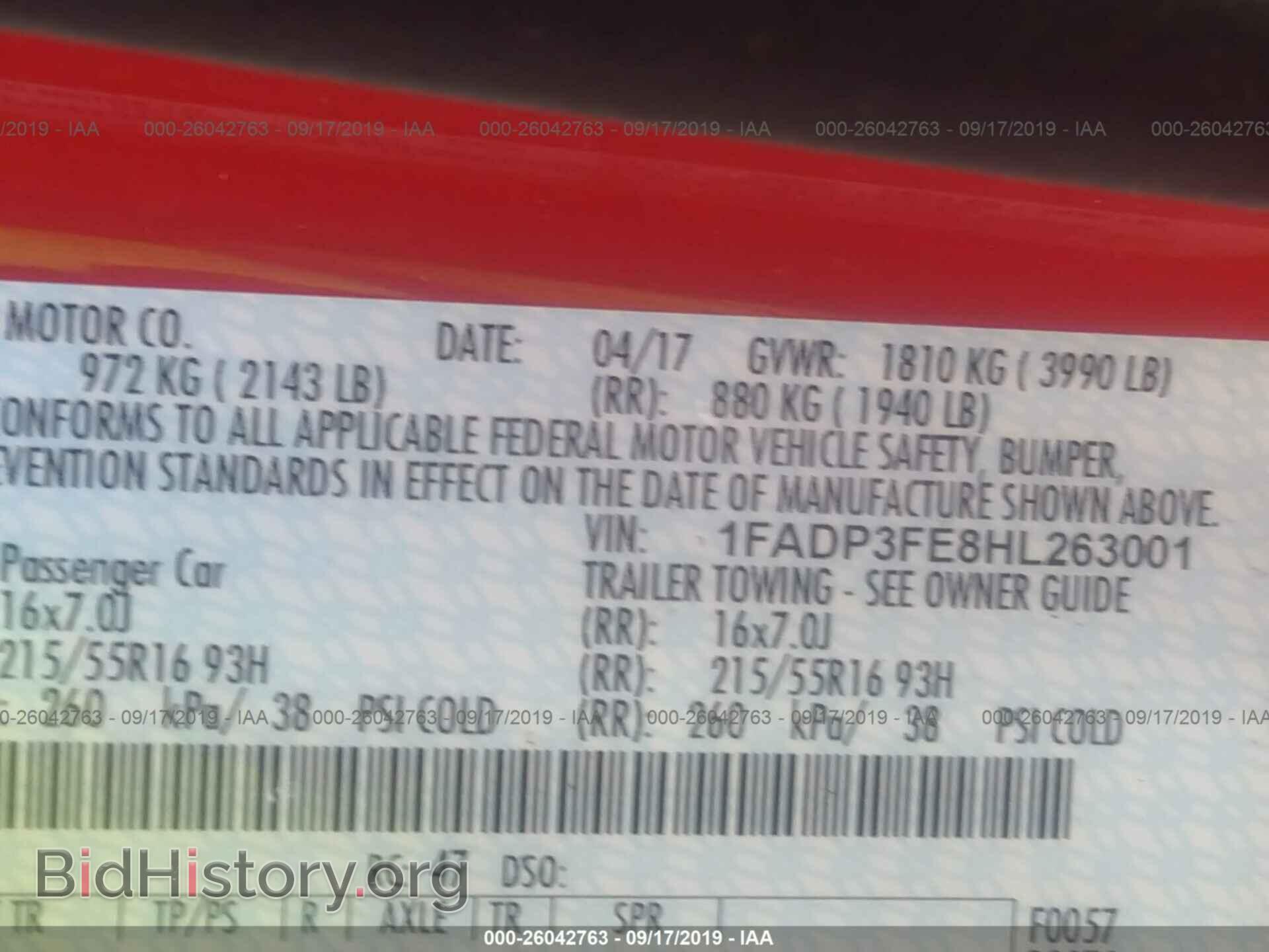 2017 FORD FOCUS - VIN: 1FADP3FE8HL263001 - Фото 9