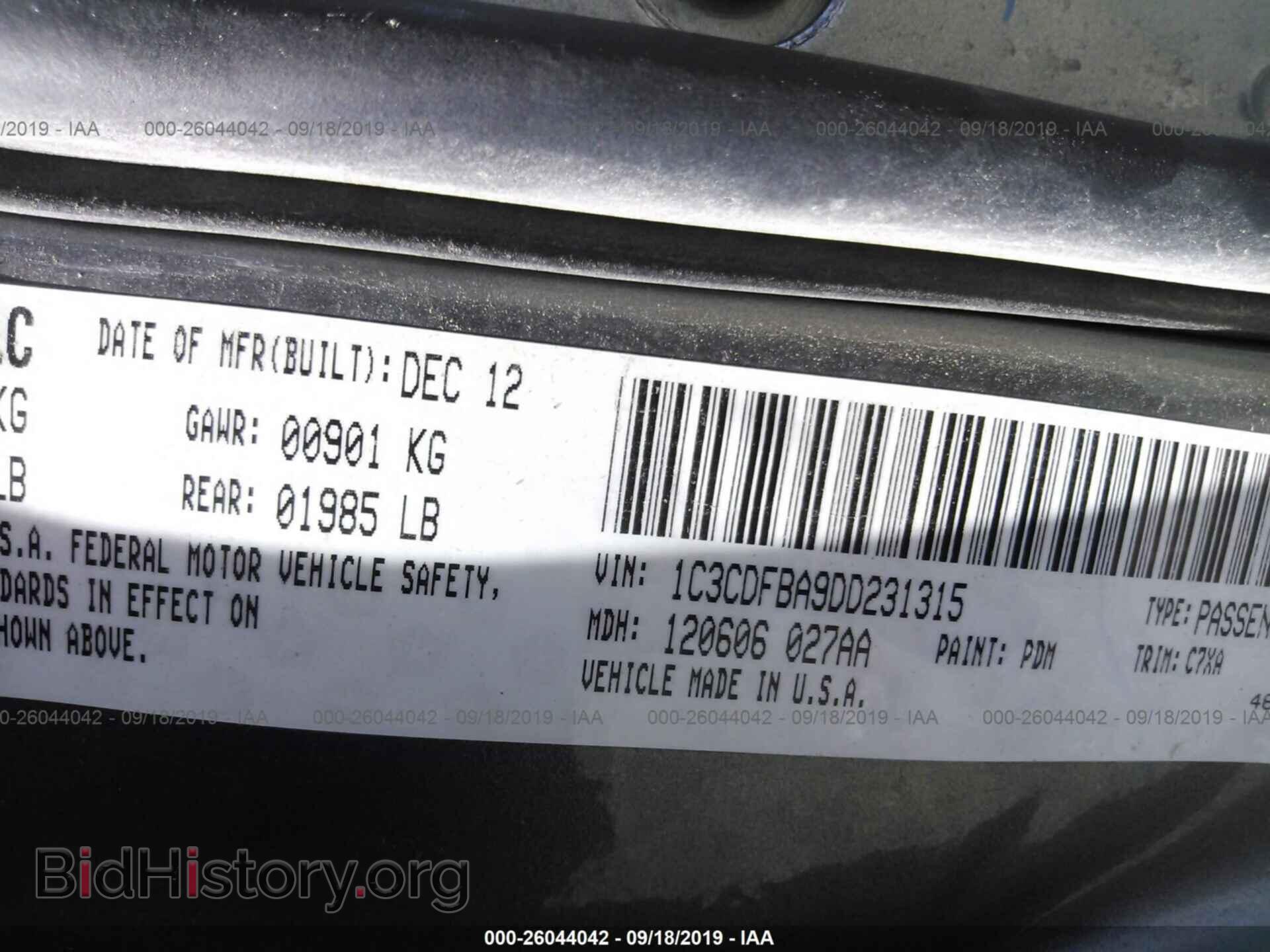2013 DODGE DART - VIN: 1C3CDFBA9DD231315 - Photo 9