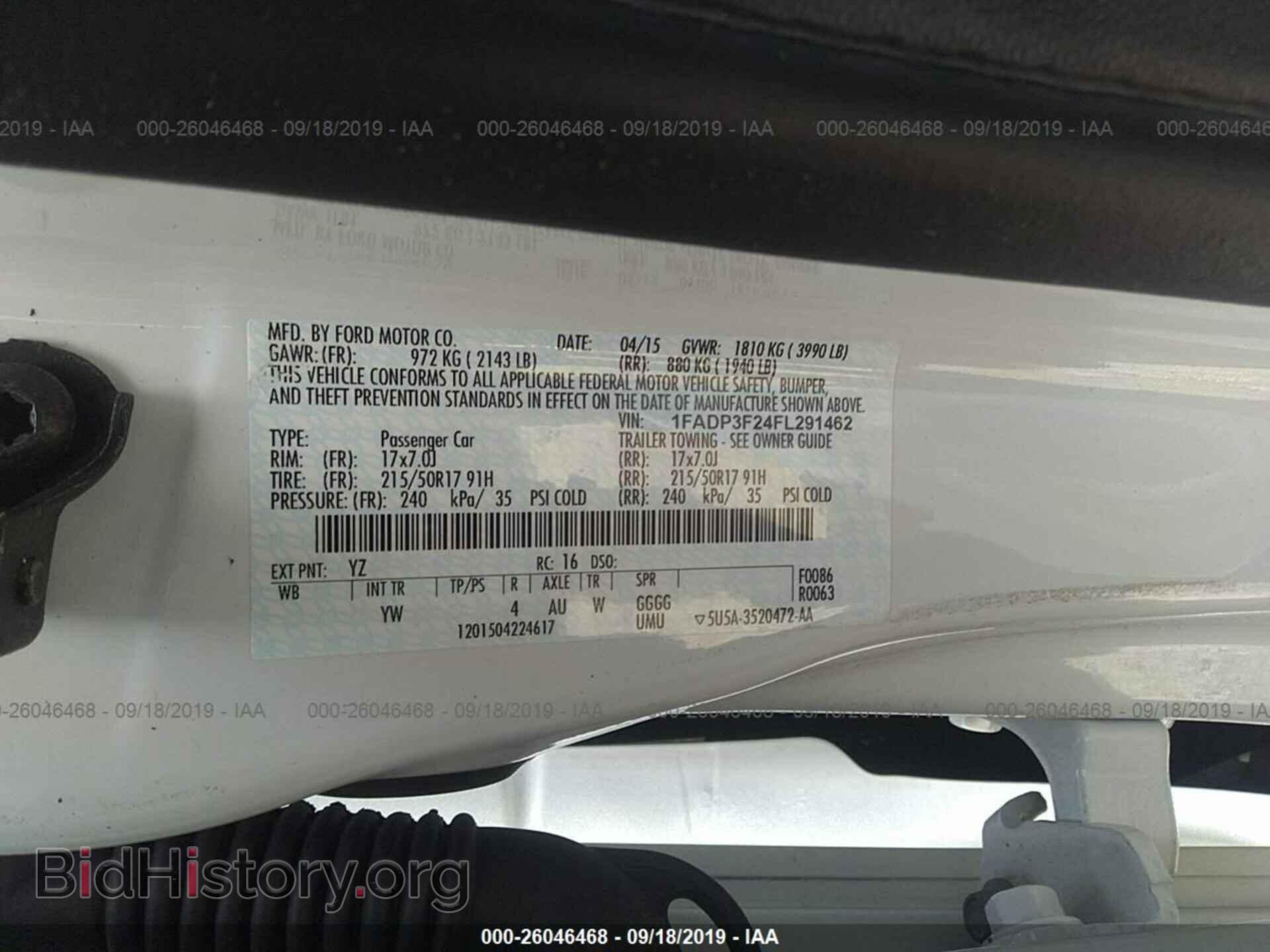 2015 FORD FOCUS - VIN: 1FADP3F24FL291462 - Фото 9