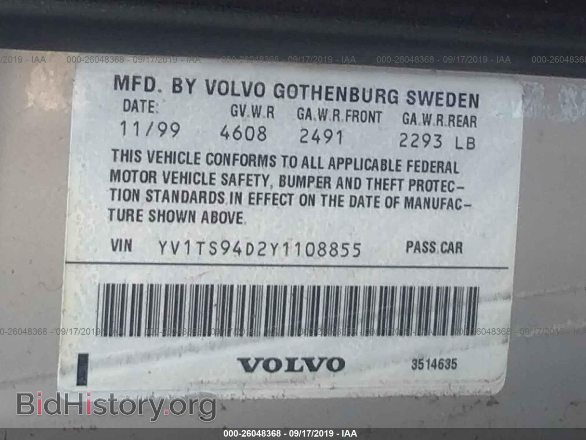 2000 VOLVO S80 - VIN: YV1TS94D2Y1108855 - Photo 9