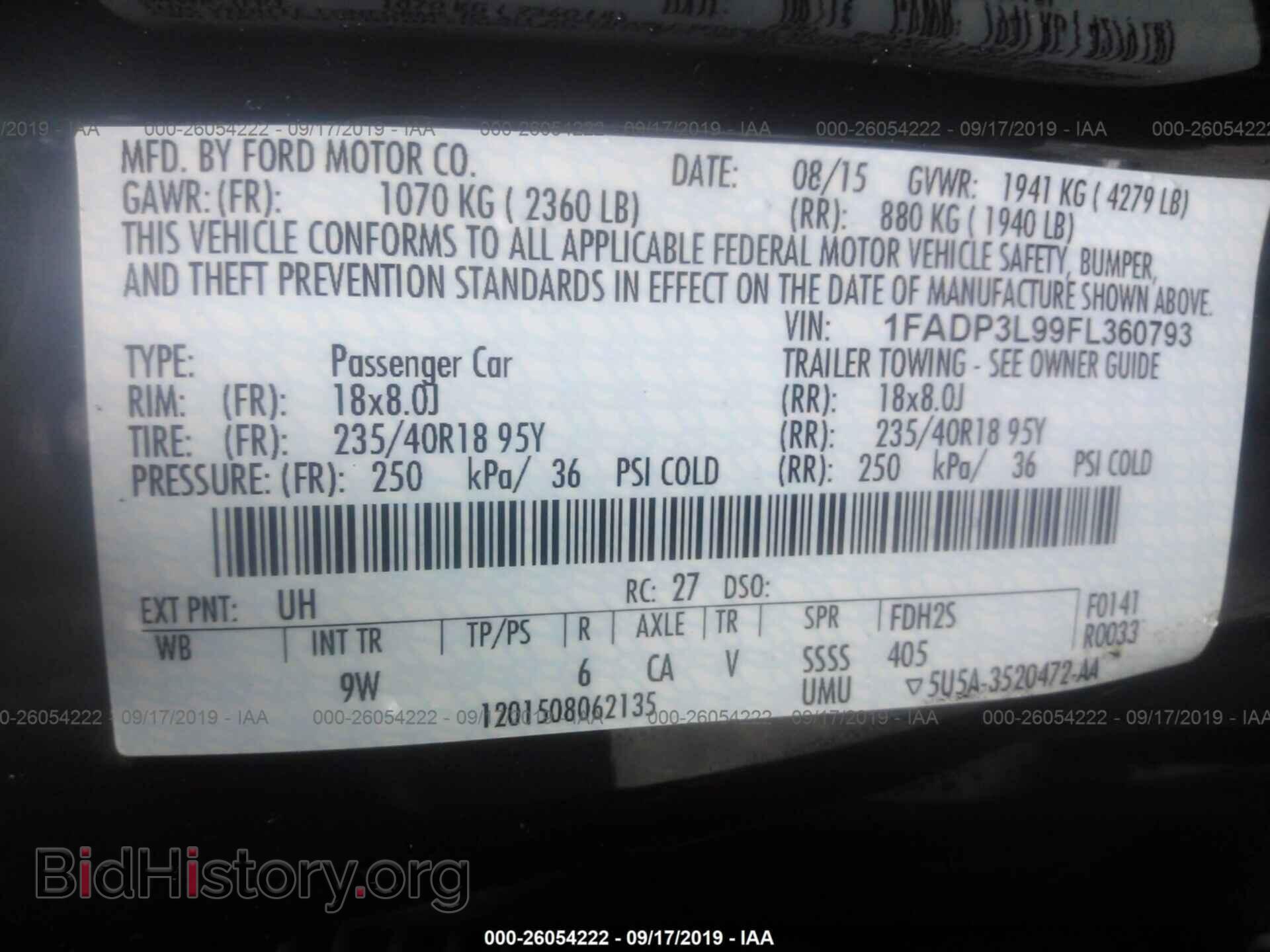 2015 FORD FOCUS - VIN: 1FADP3L99FL360793 - Фото 9