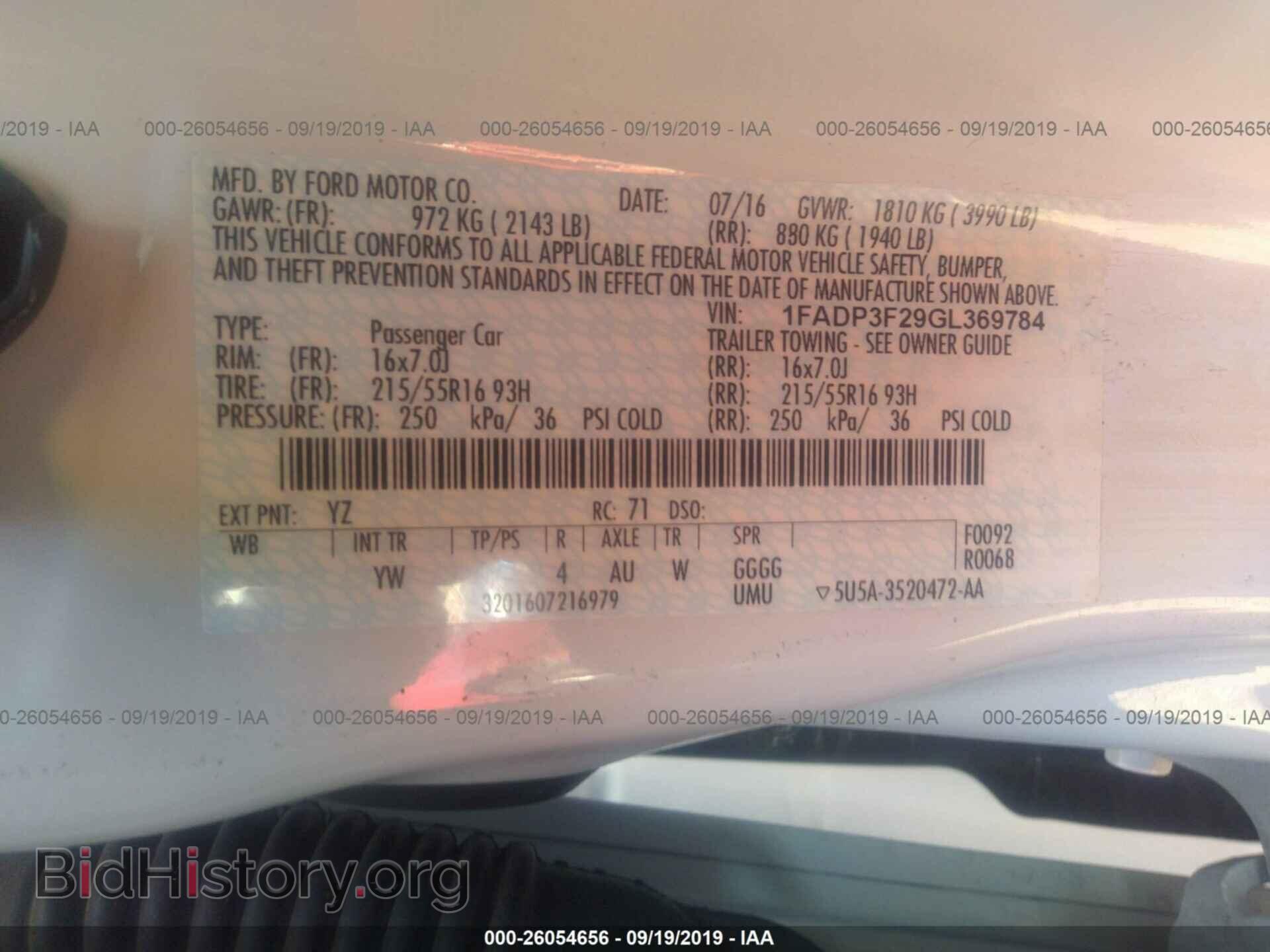 2016 FORD FOCUS - VIN: 1FADP3F29GL369784 - Фото 9