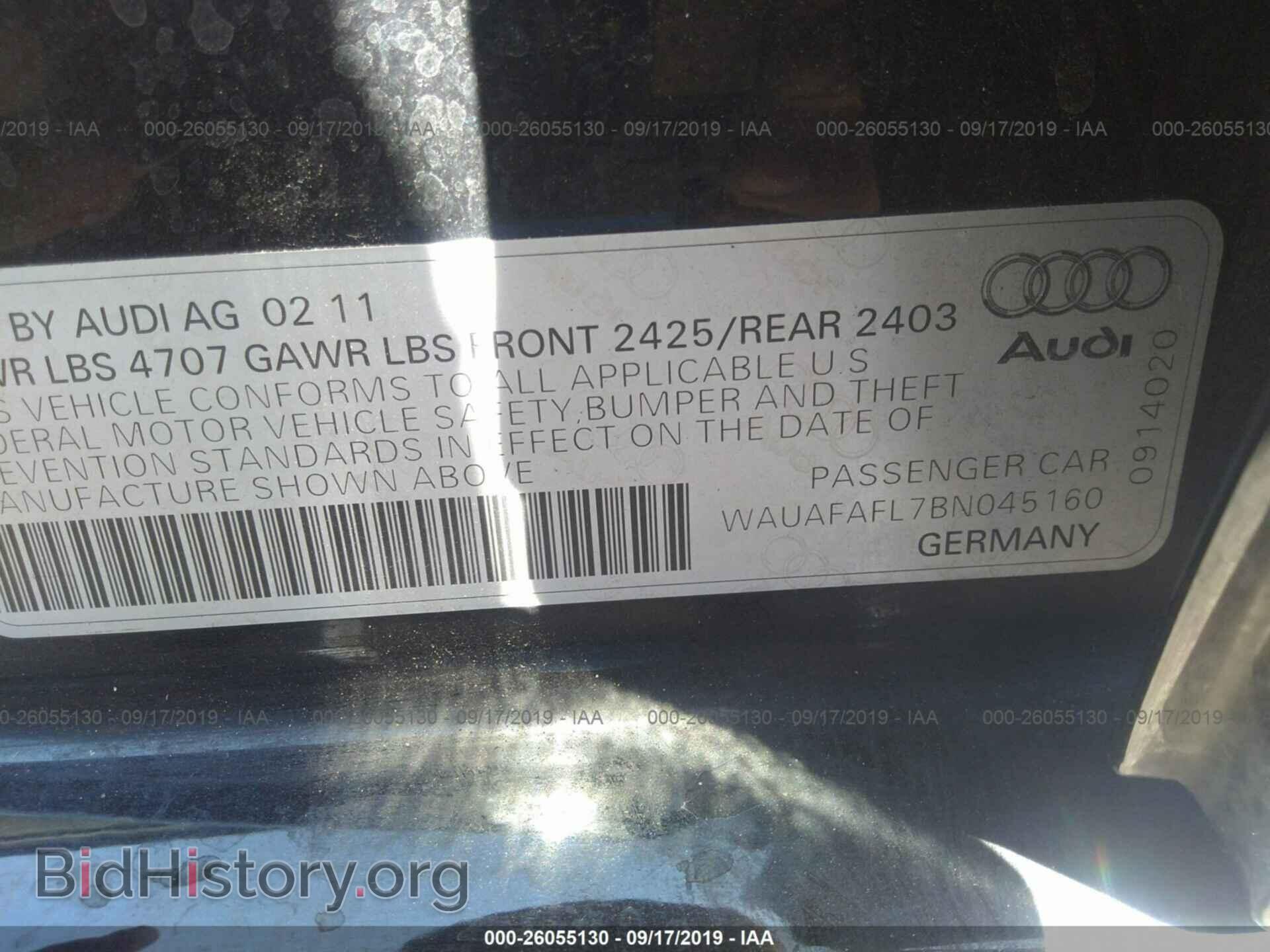 2011 AUDI A4 - VIN: WAUAFAFL7BN045160 - Photo 9