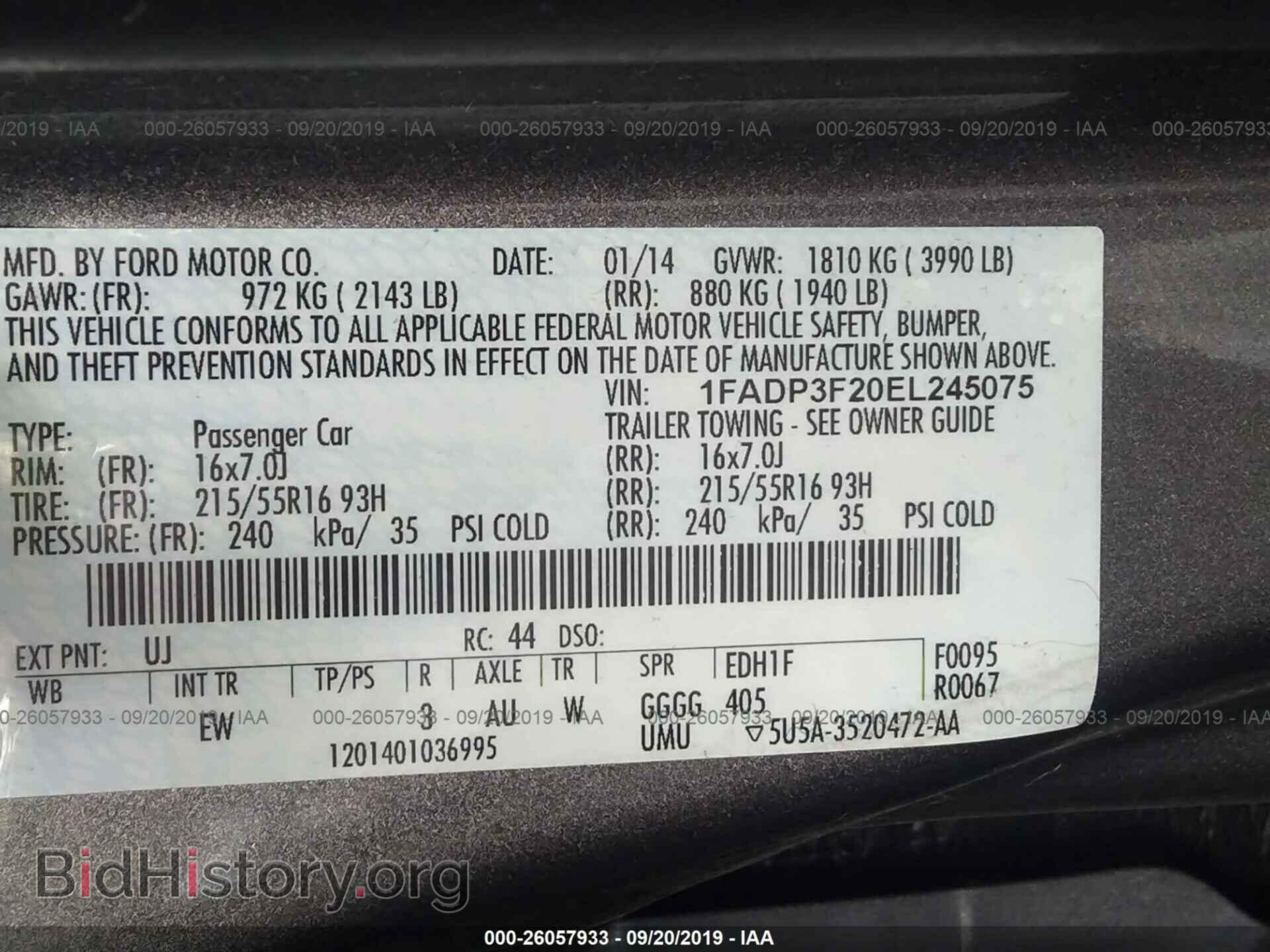2014 FORD FOCUS - VIN: 1FADP3F20EL245075 - Photo 9