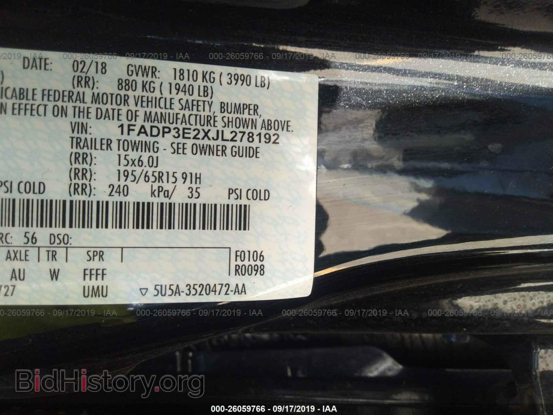 2018 FORD FOCUS - VIN: 1FADP3E2XJL278192 - Фото 9