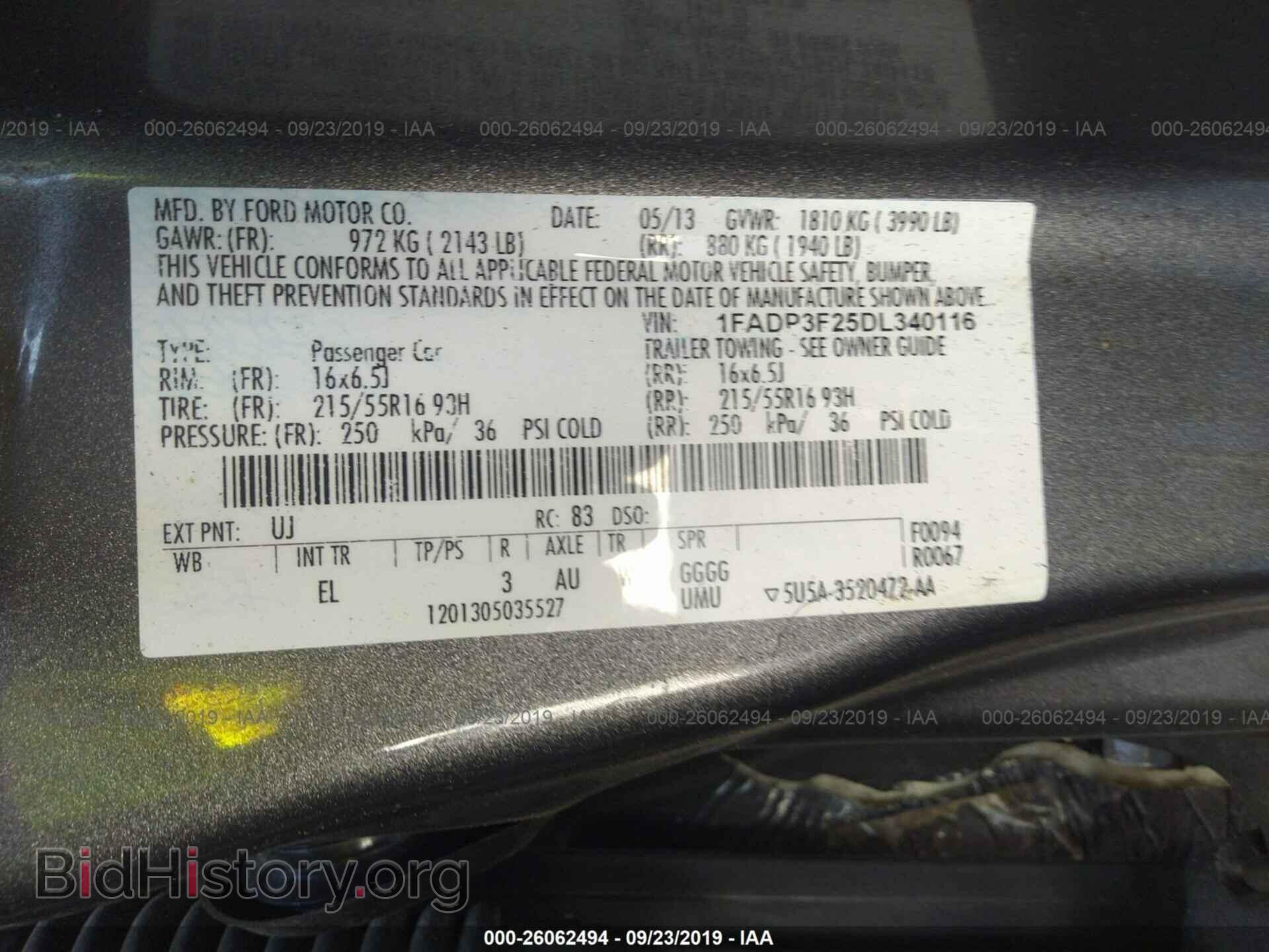2013 FORD FOCUS - VIN: 1FADP3F25DL340116 - Фото 9