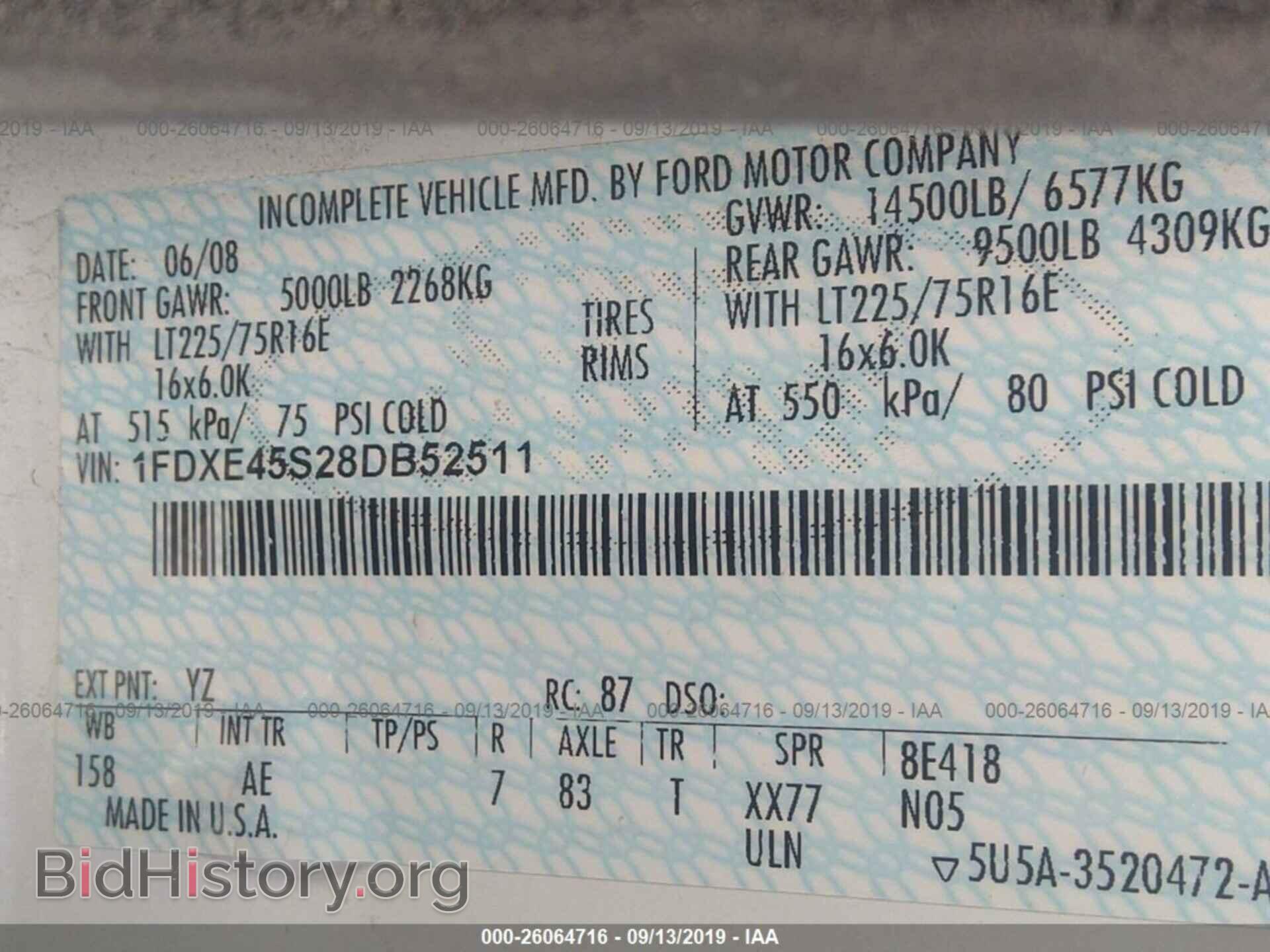 2008 FORD ECONOLINE - VIN: 1FDXE45S28DB52511 - Фото 9