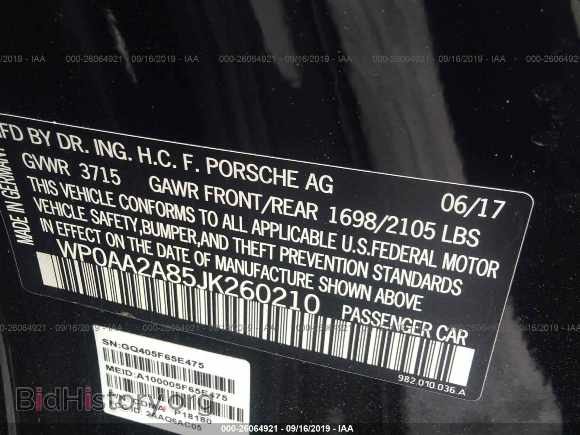 2018 PORSCHE CAYMAN - VIN: WP0AA2A85JK260210 - Фото 9