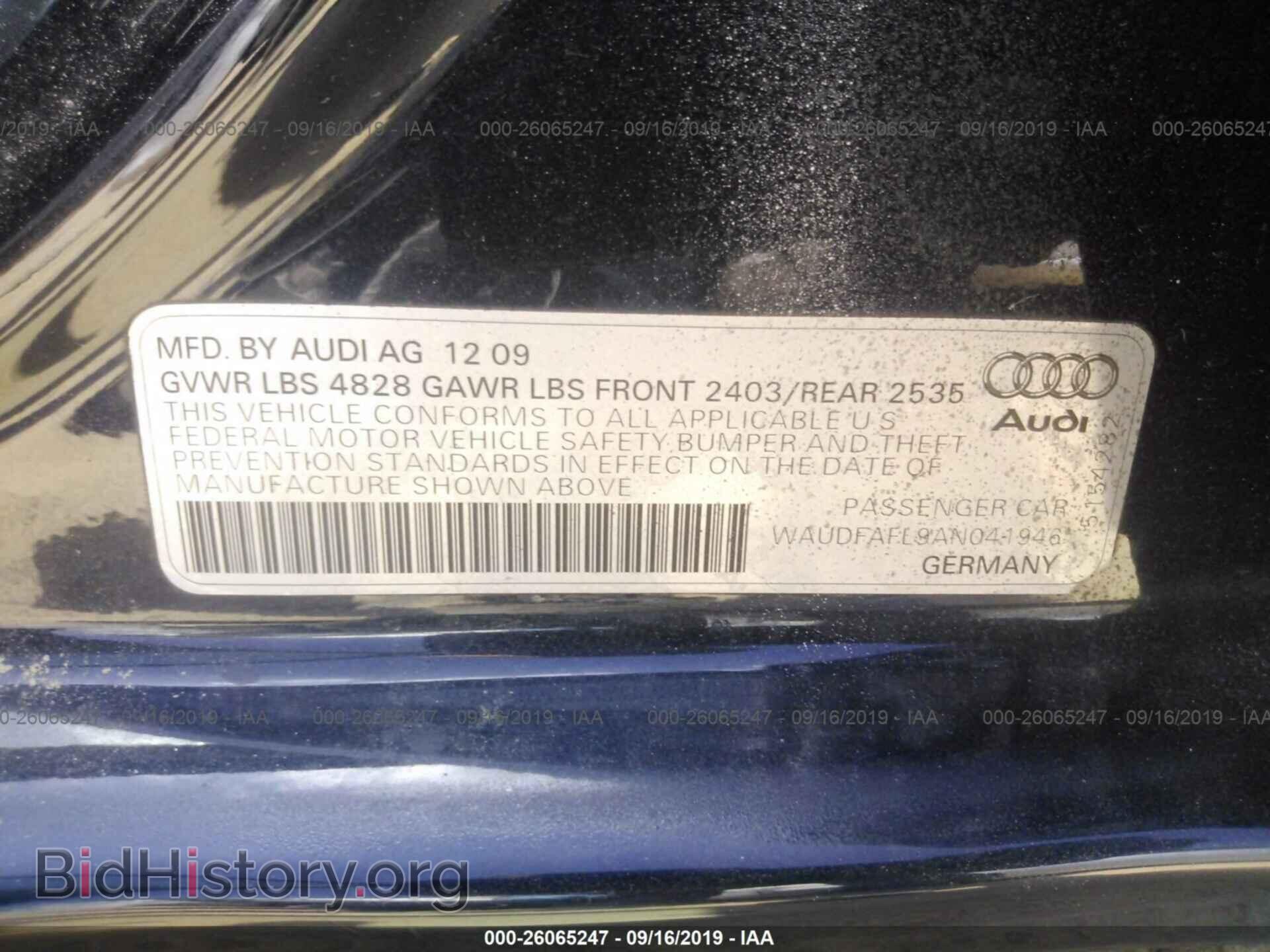 2010 AUDI A4 - VIN: WAUDFAFL9AN041946 - Фото 9