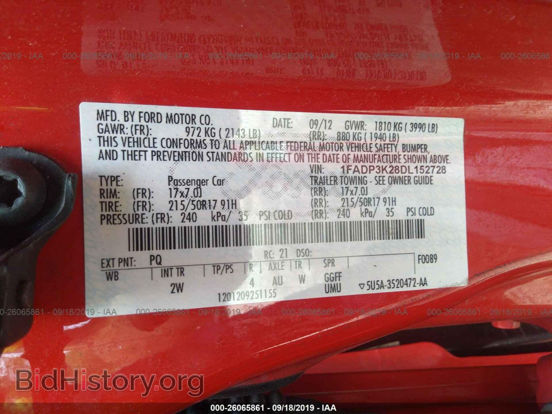 2013 FORD FOCUS - VIN: 1FADP3K28DL152728 - Фото 9
