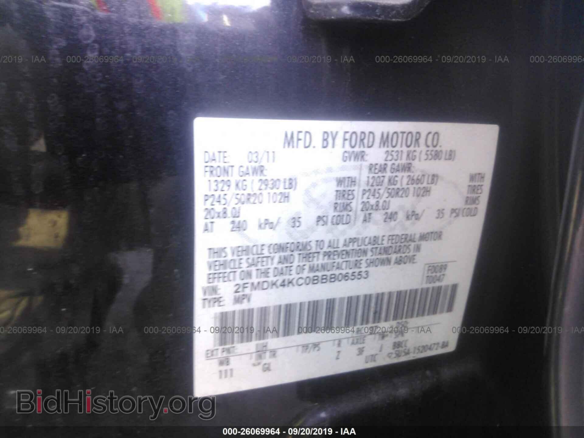 2011 FORD EDGE - VIN: 2FMDK4KC0BBB06553 - Photo 9