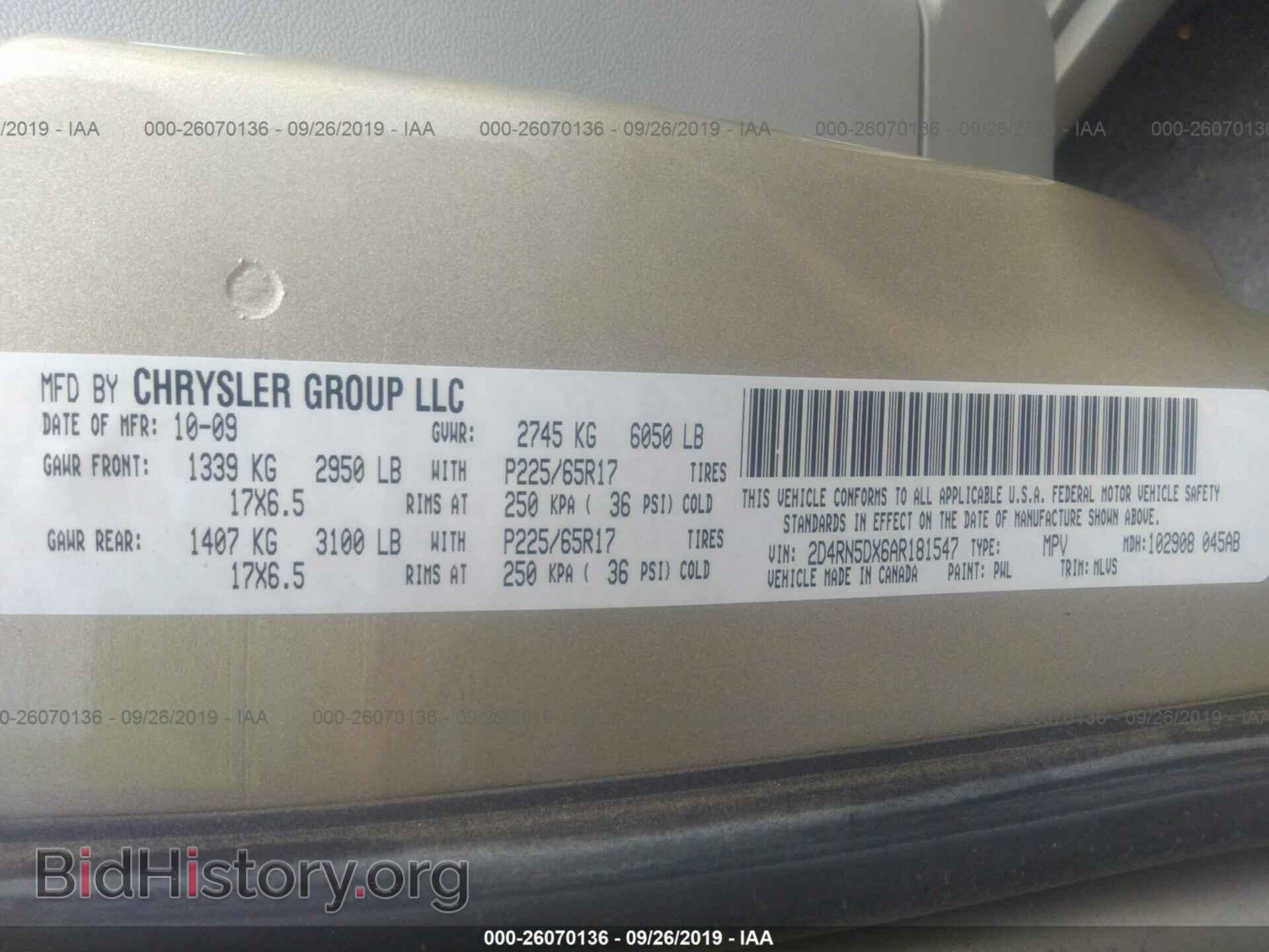 2010 DODGE GRAND CARAVAN - VIN: 2D4RN5DX6AR181547 - Фото 9
