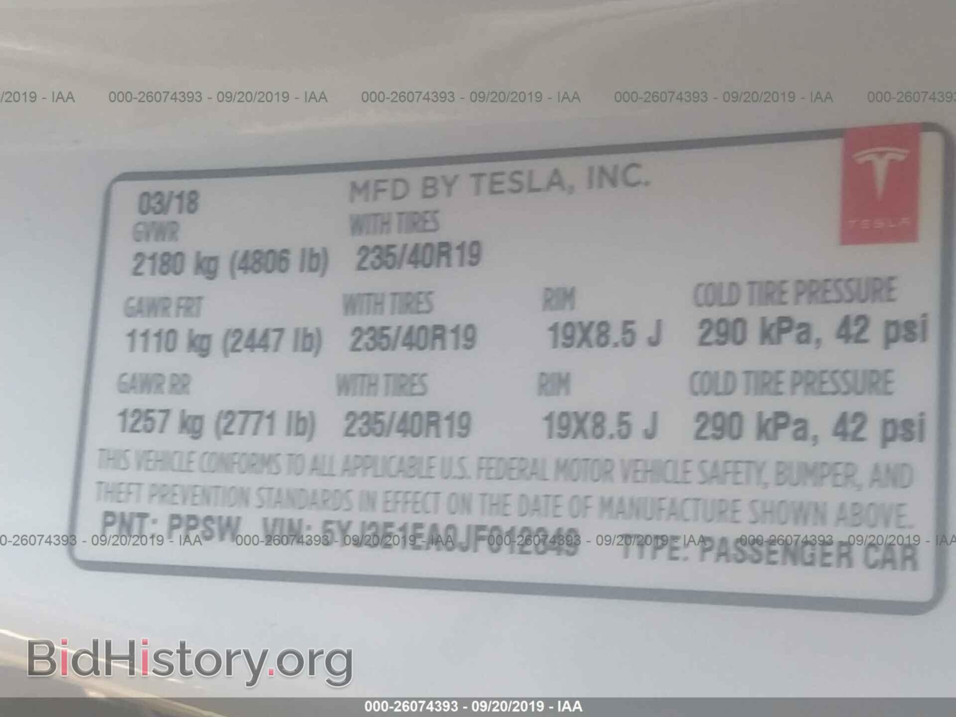 2018 TESLA MODEL 3 - VIN: 5YJ3E1EA0JF012349 - Photo 9