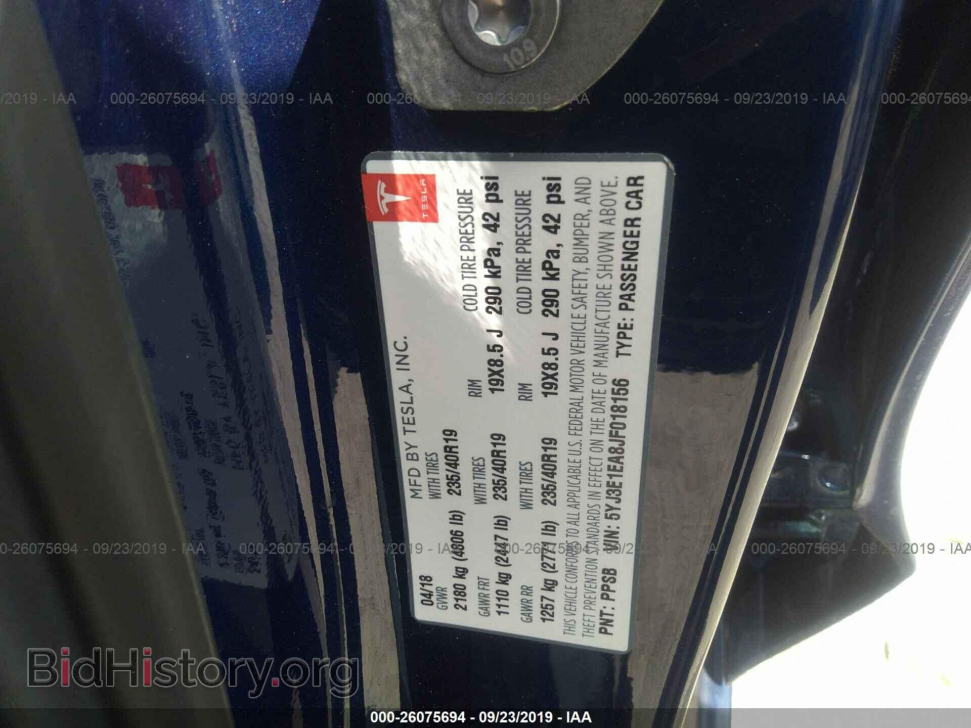2018 TESLA MODEL 3 - VIN: 5YJ3E1EA8JF018156 - Photo 9