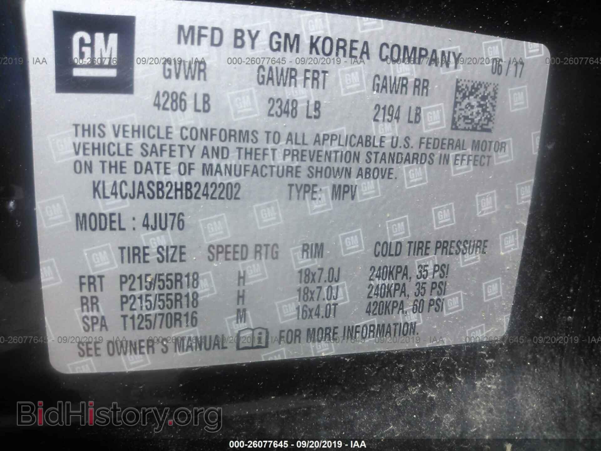 2017 BUICK ENCORE - VIN: KL4CJASB2HB242202 - Photo 9