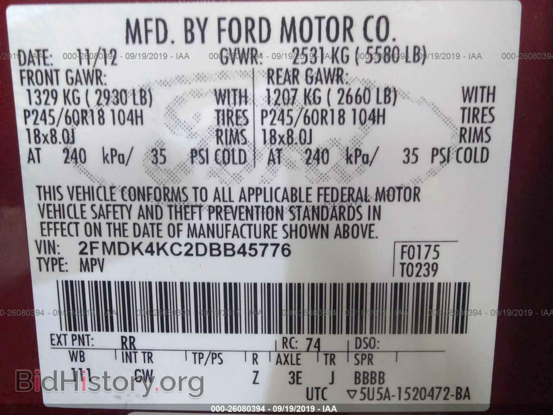 2013 FORD EDGE - VIN: 2FMDK4KC2DBB45776 - Photo 9