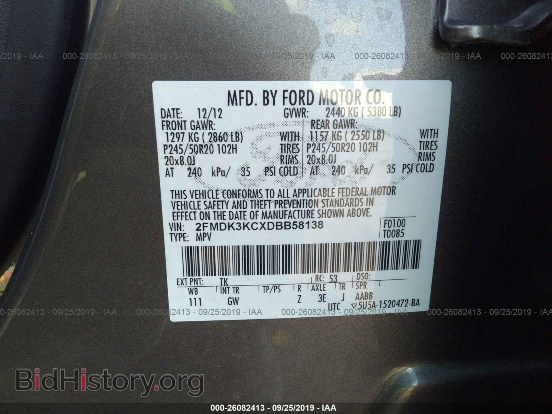 2013 FORD EDGE - VIN: 2FMDK3KCXDBB58138 - Фото 9