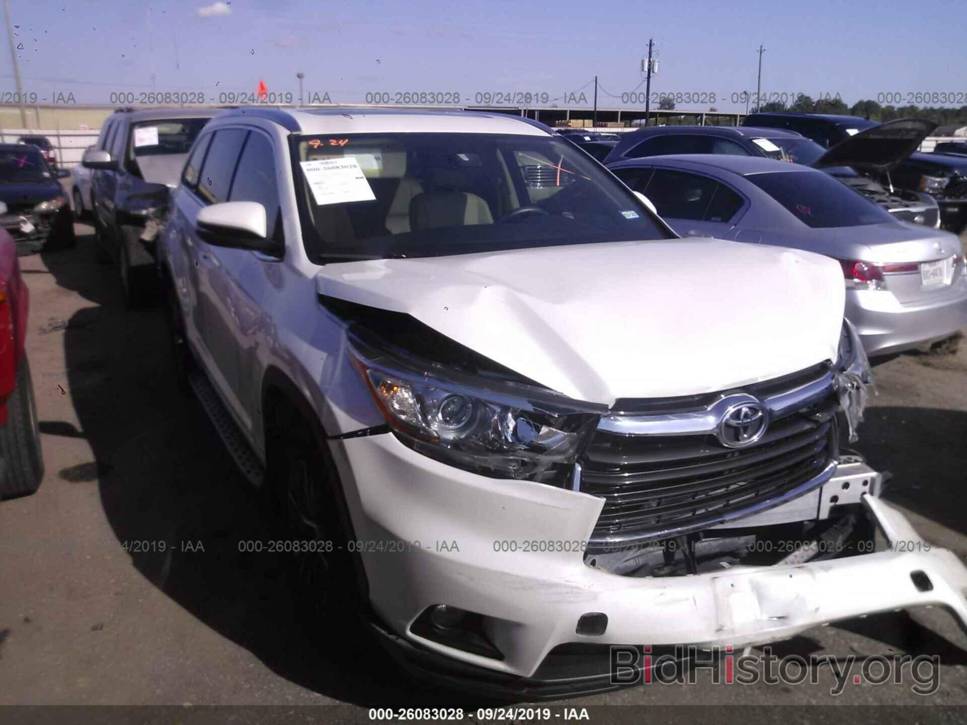 Photo 5TDKKRFH1GS139503 - TOYOTA HIGHLANDER 2016