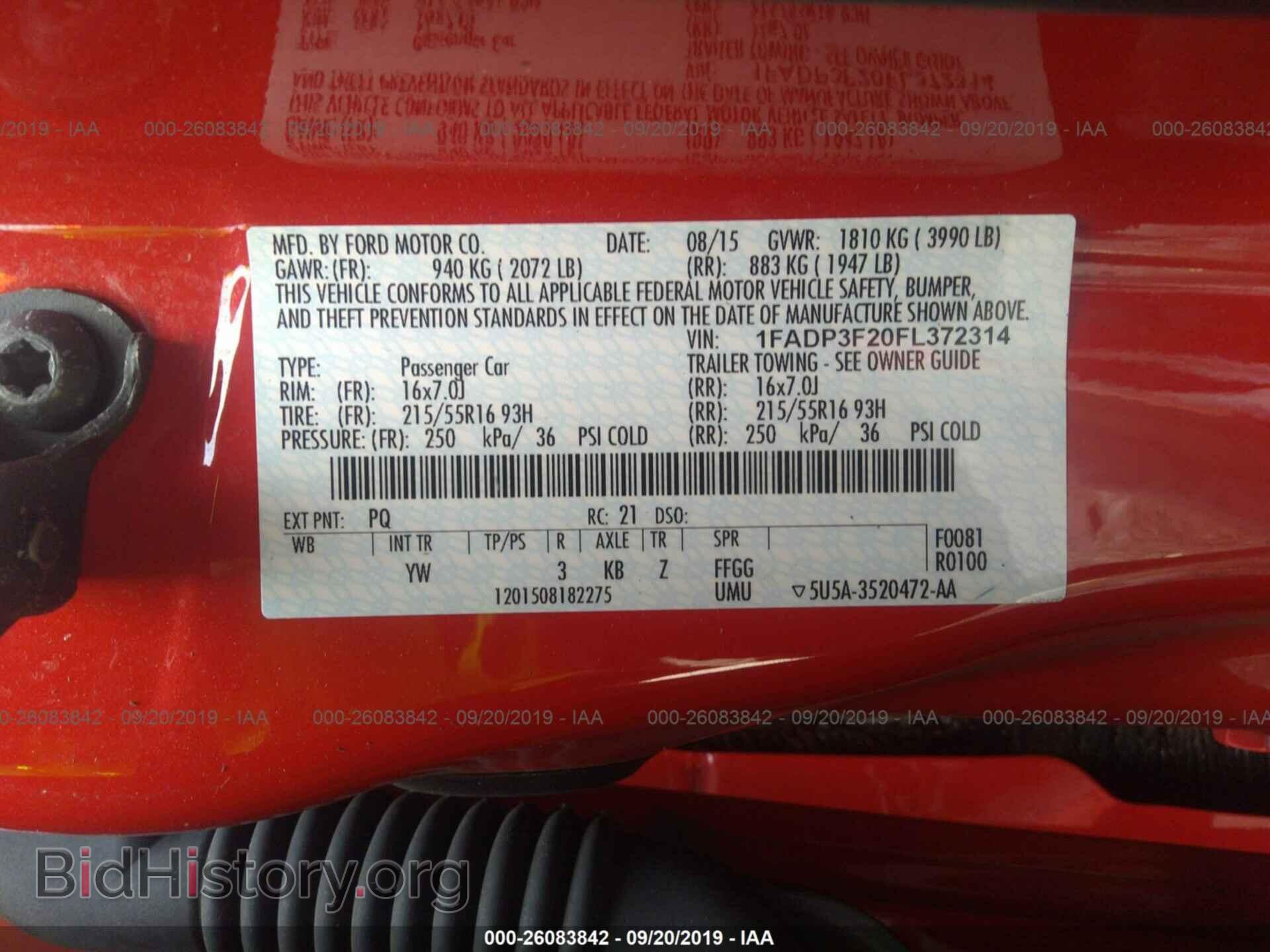 2015 FORD FOCUS - VIN: 1FADP3F20FL372314 - Фото 9