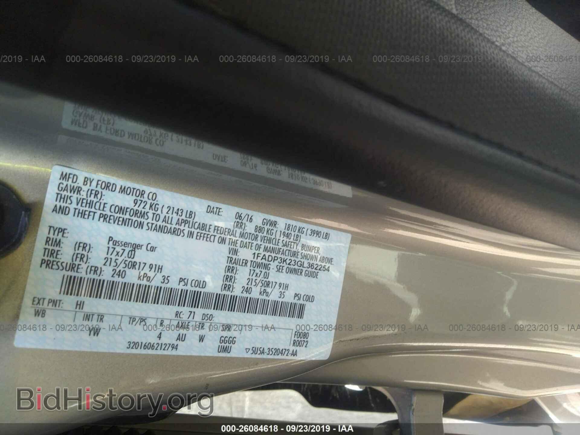 2016 FORD FOCUS - VIN: 1FADP3K23GL362254 - Фото 9
