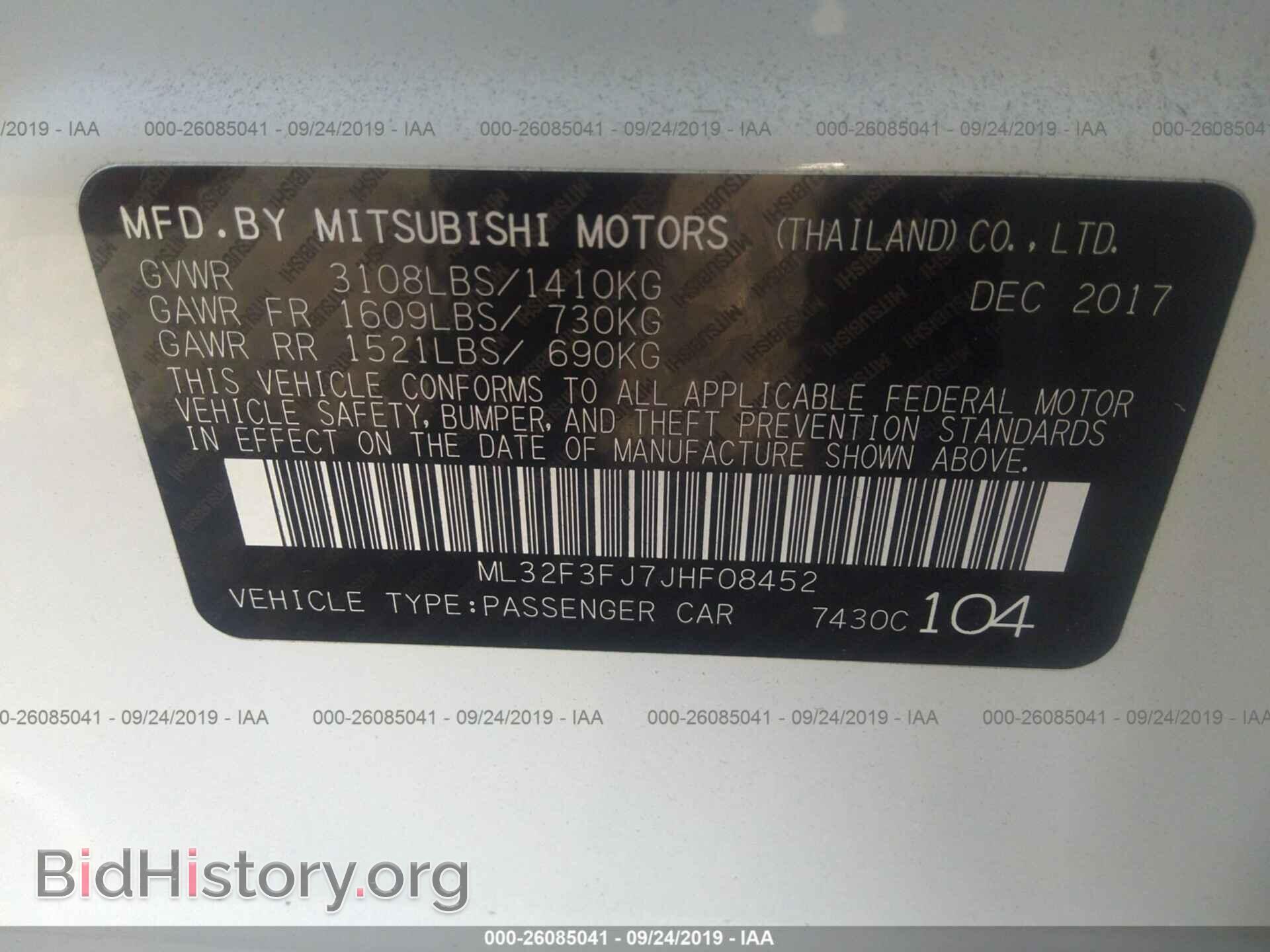 2018 MITSUBISHI MIRAGE - VIN: ML32F3FJ7JHF08452 - Фото 9