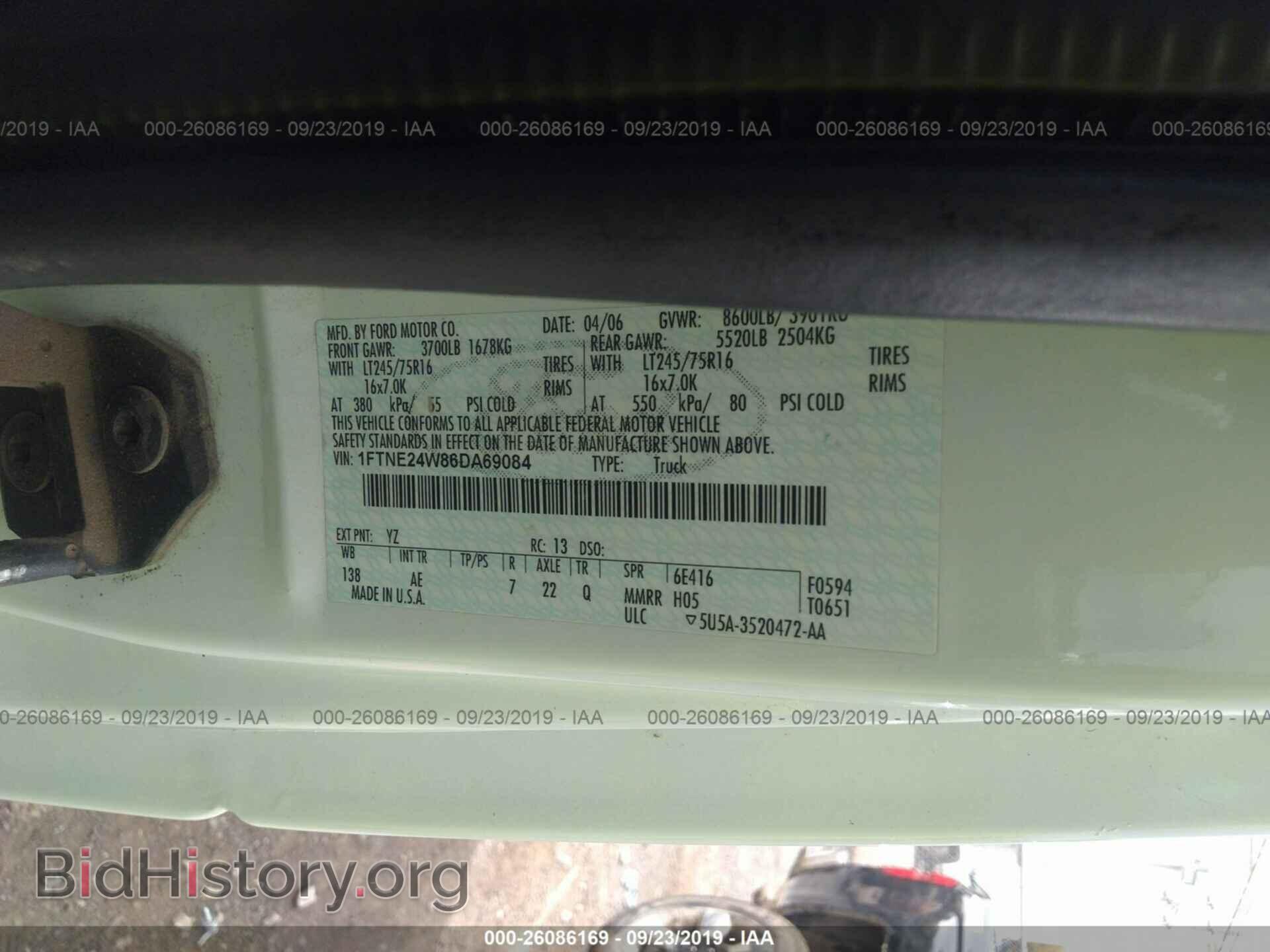 2006 FORD ECONOLINE - VIN: 1FTNE24W86DA69084 - Фото 9