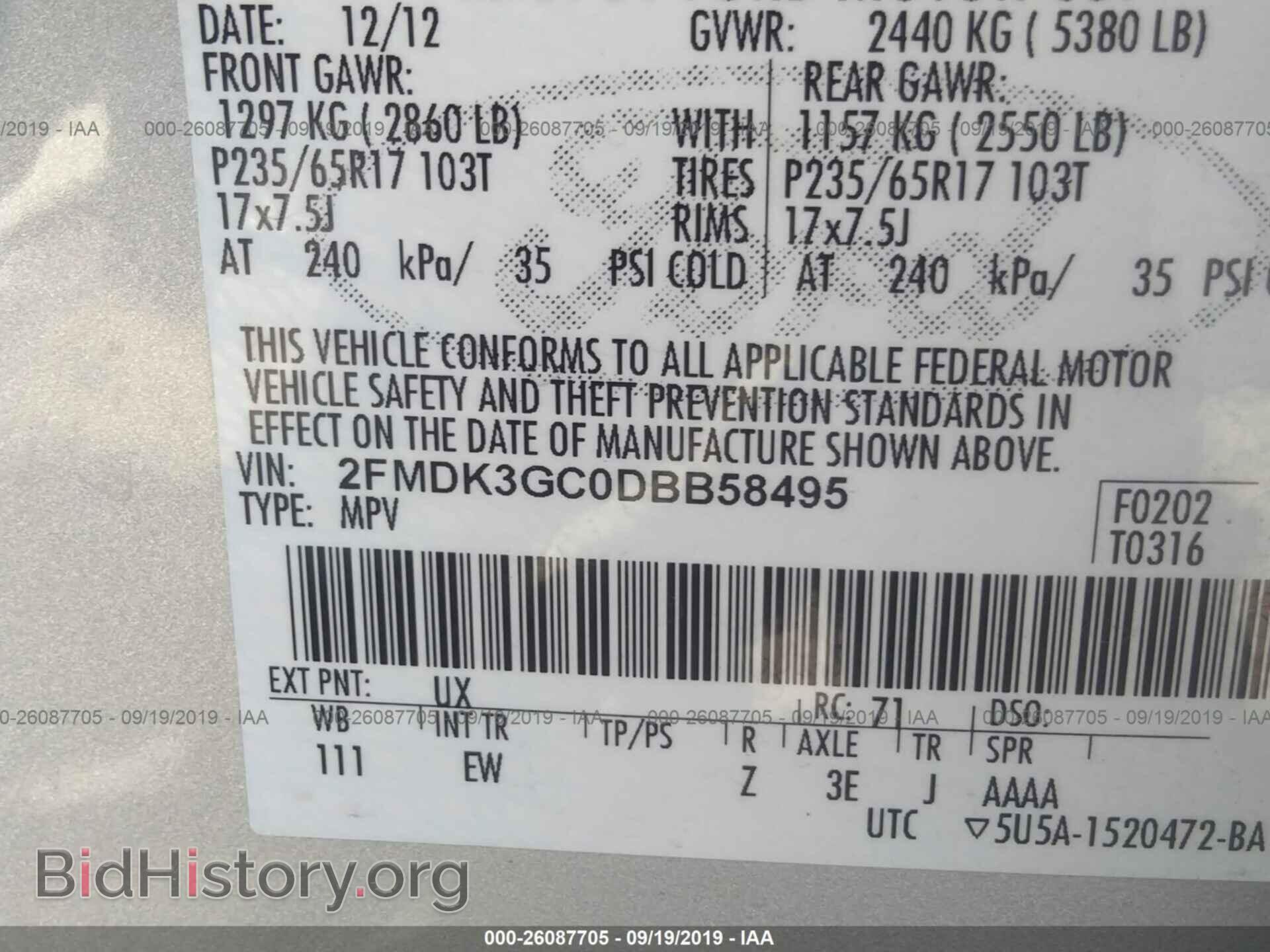 2013 FORD EDGE - VIN: 2FMDK3GC0DBB58495 - Photo 9