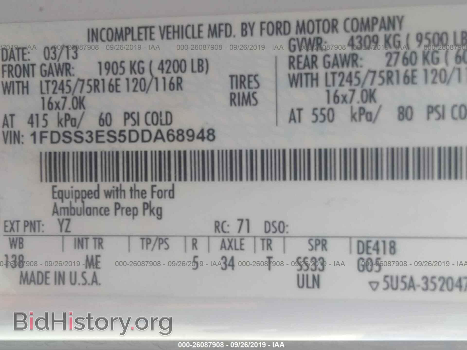 2013 FORD ECONOLINE - VIN: 1FDSS3ES5DDA68948 - Фото 9