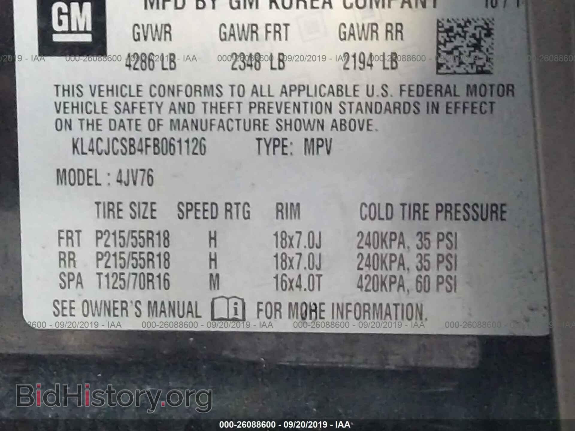 2015 BUICK ENCORE - VIN: KL4CJCSB4FB061126 - Photo 9
