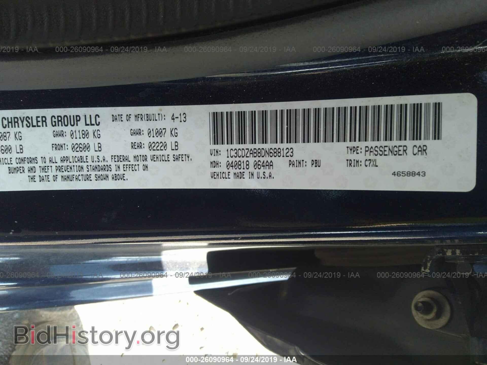 2013 DODGE AVENGER - VIN: 1C3CDZAB8DN688123 - Photo 9