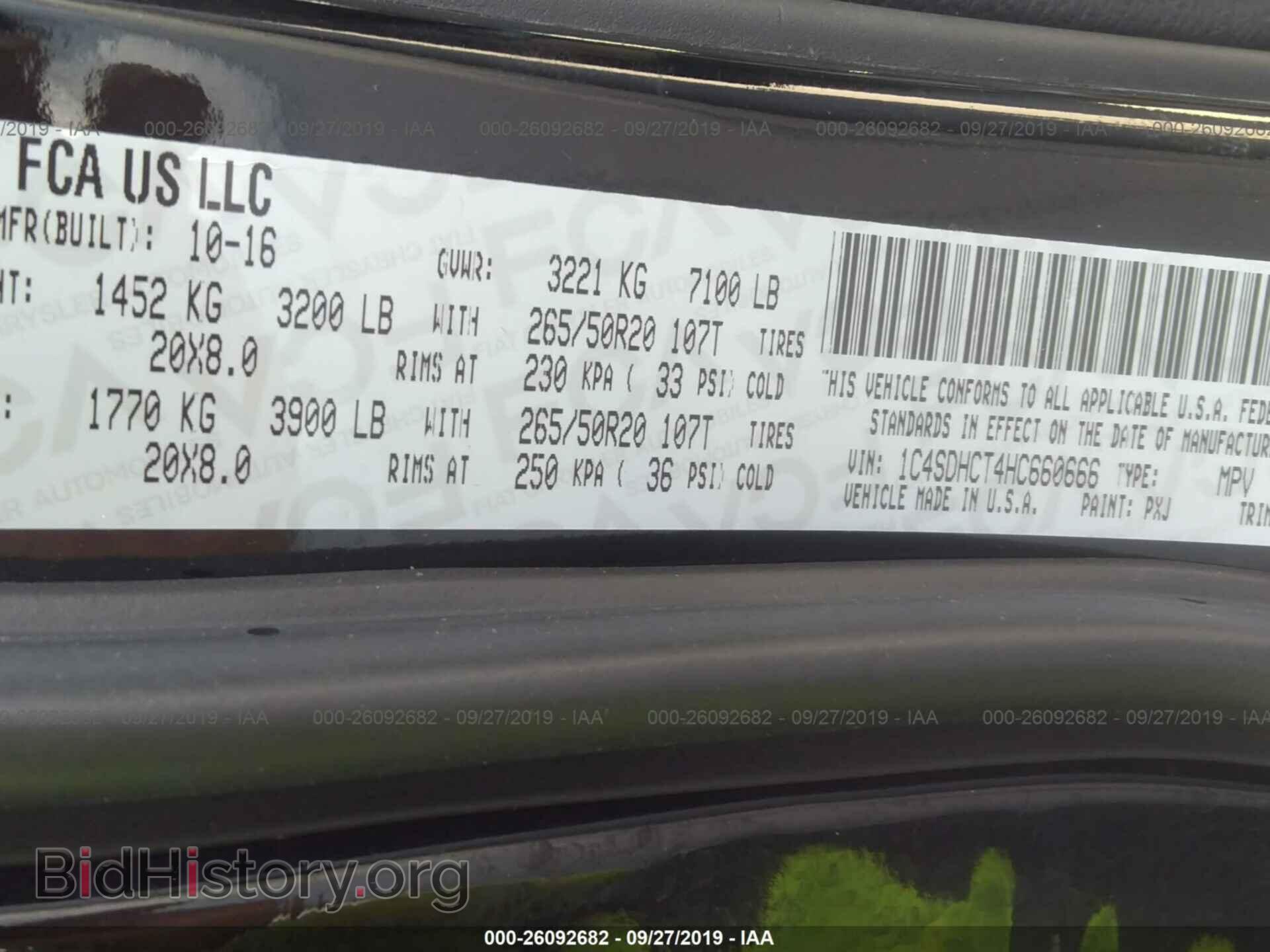 2017 DODGE DURANGO - VIN: 1C4SDHCT4HC660666 - Photo 9