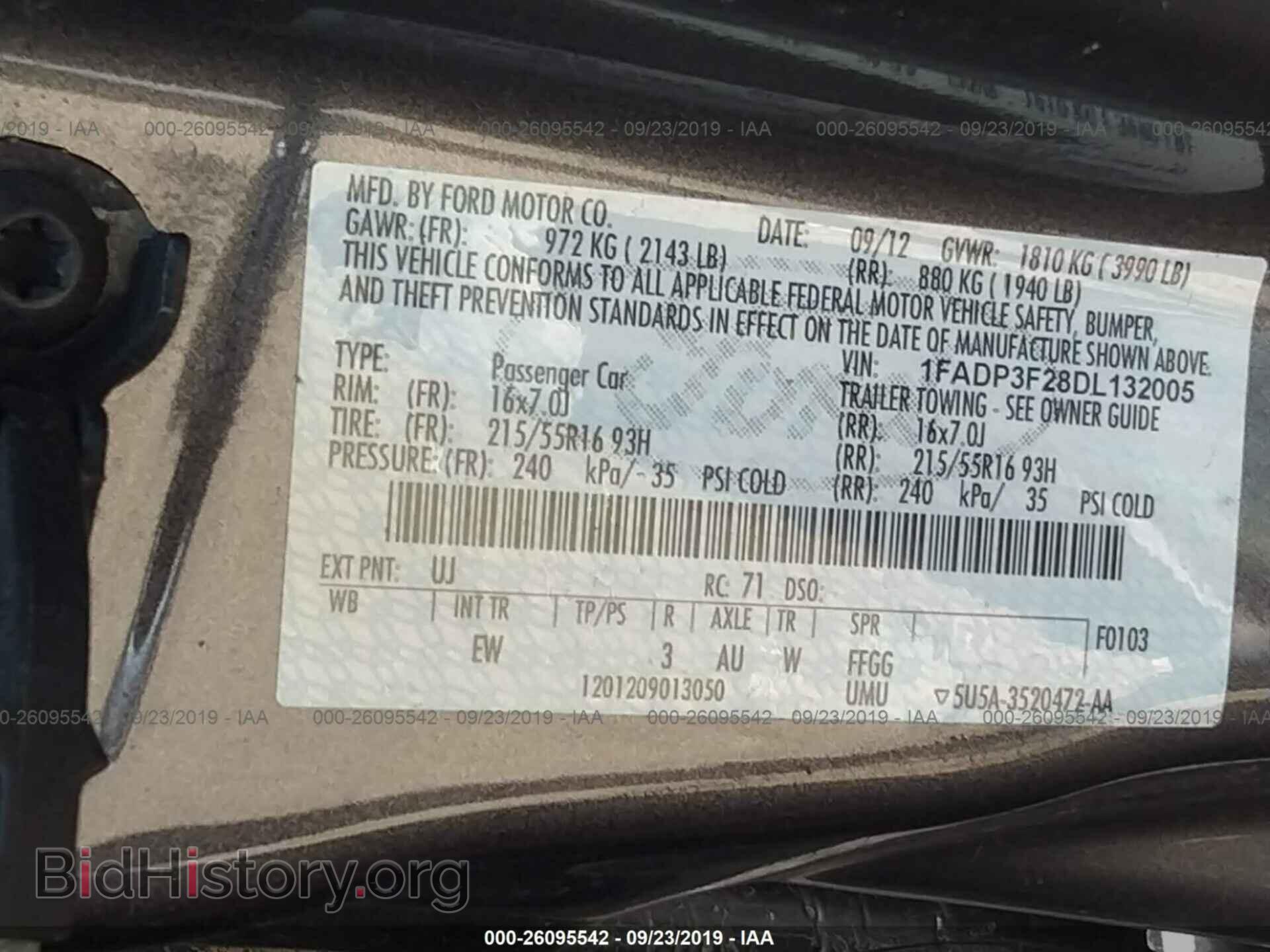 2013 FORD FOCUS - VIN: 1FADP3F28DL132005 - Фото 9