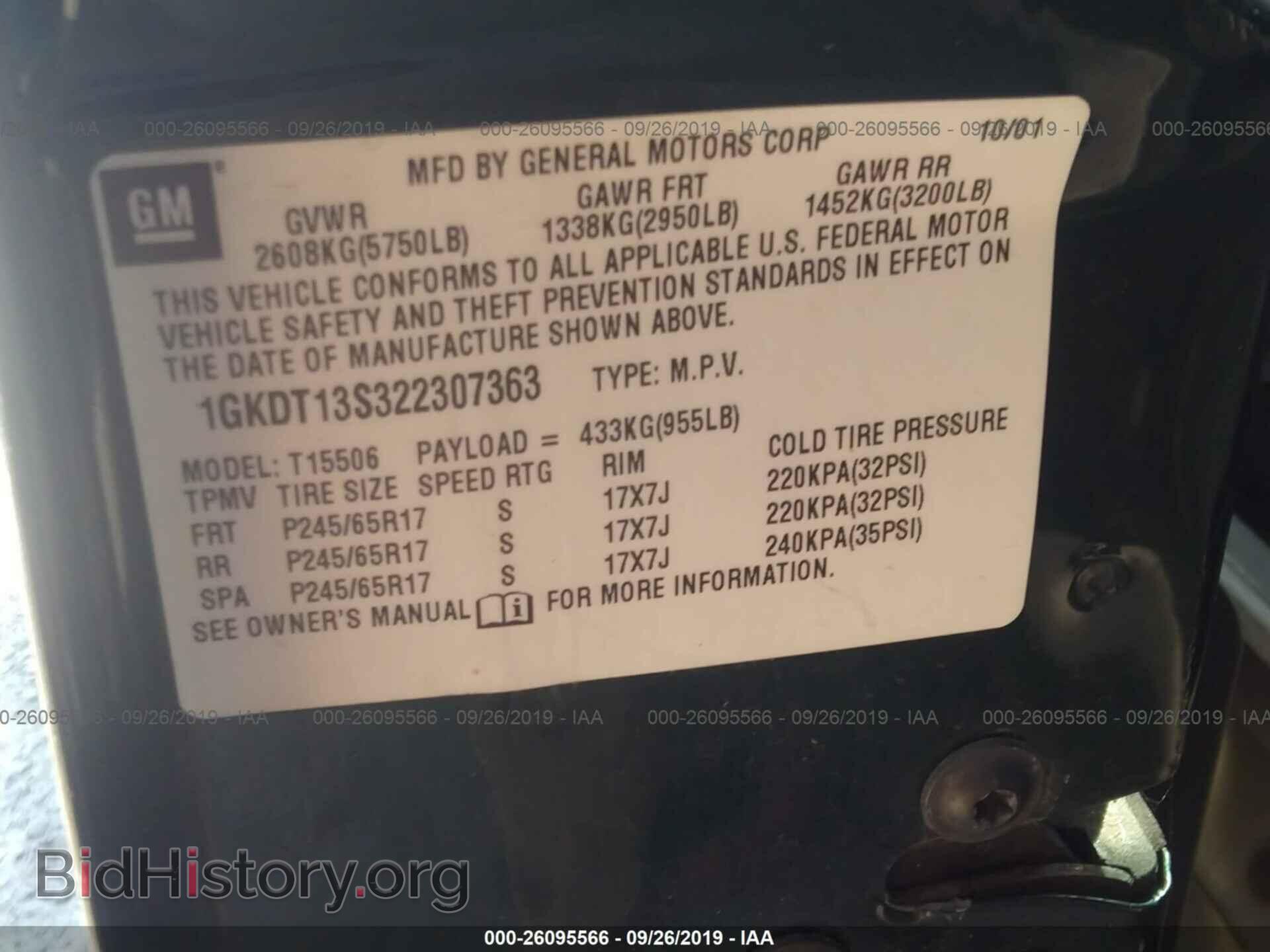 2002 GMC ENVOY - VIN: 1GKDT13S322307363 - Фото 9