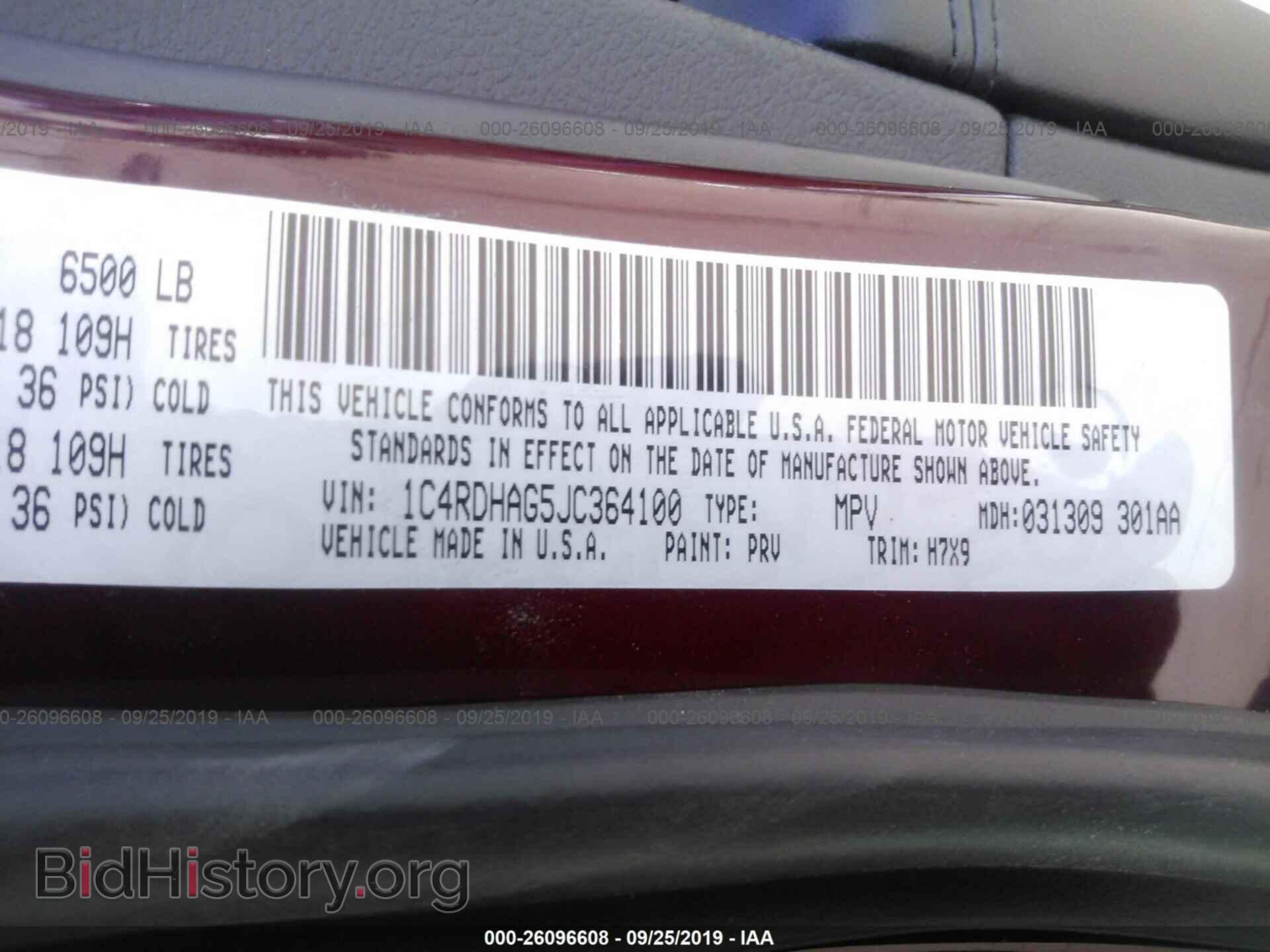 2018 DODGE DURANGO - VIN: 1C4RDHAG5JC364100 - Photo 9