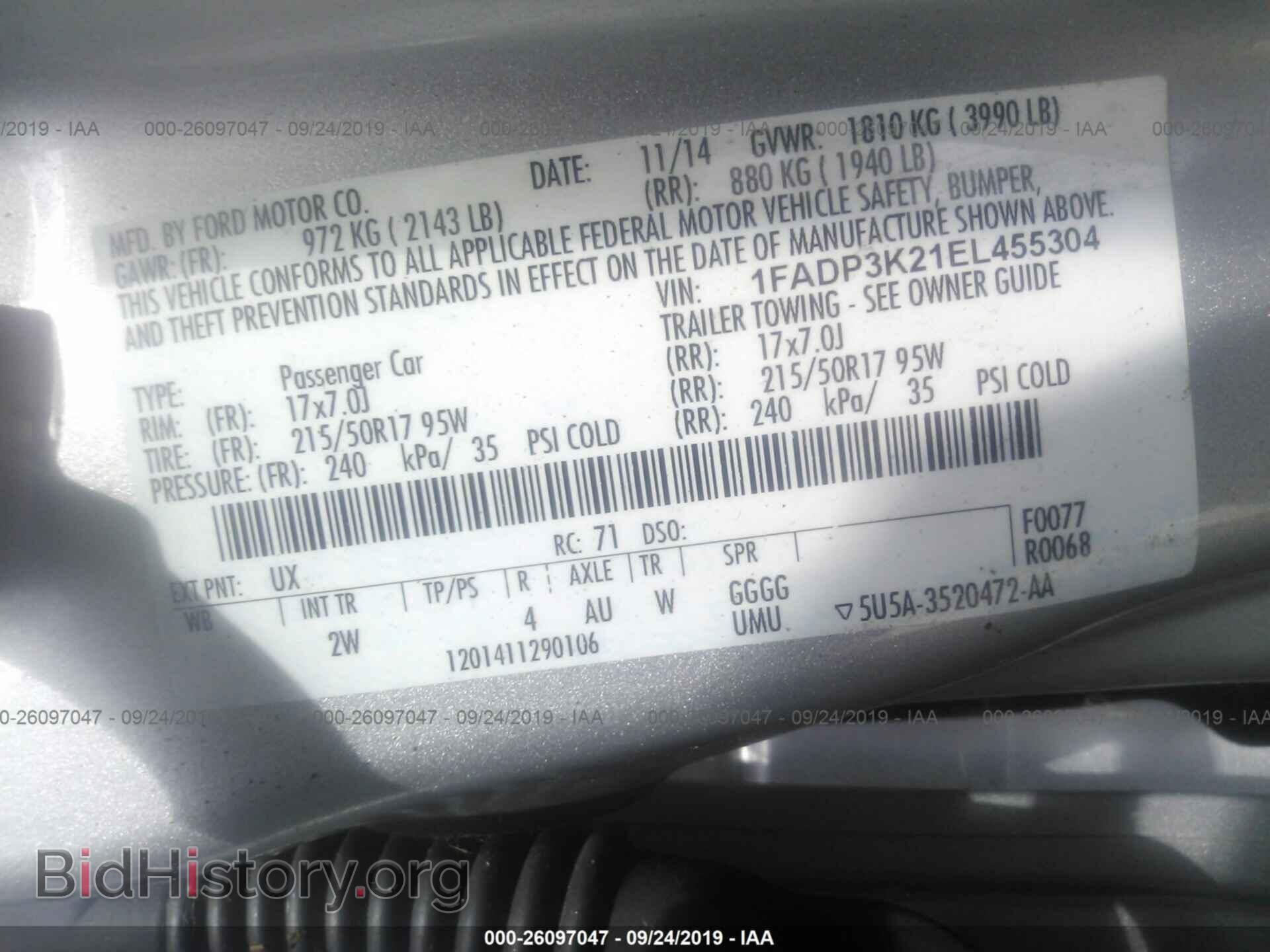 2014 FORD FOCUS - VIN: 1FADP3K21EL455304 - Photo 9