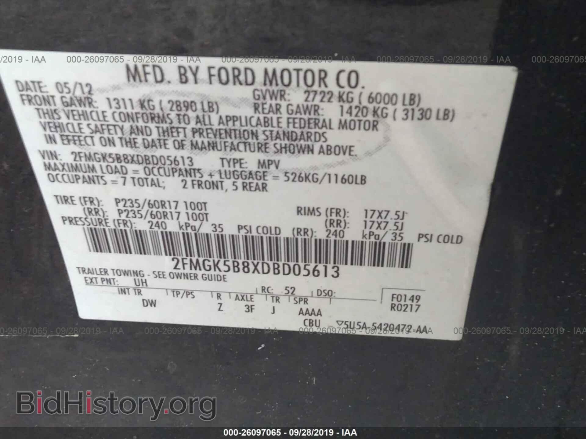 2013 FORD FLEX - VIN: 2FMGK5B8XDBD05613 - Photo 9
