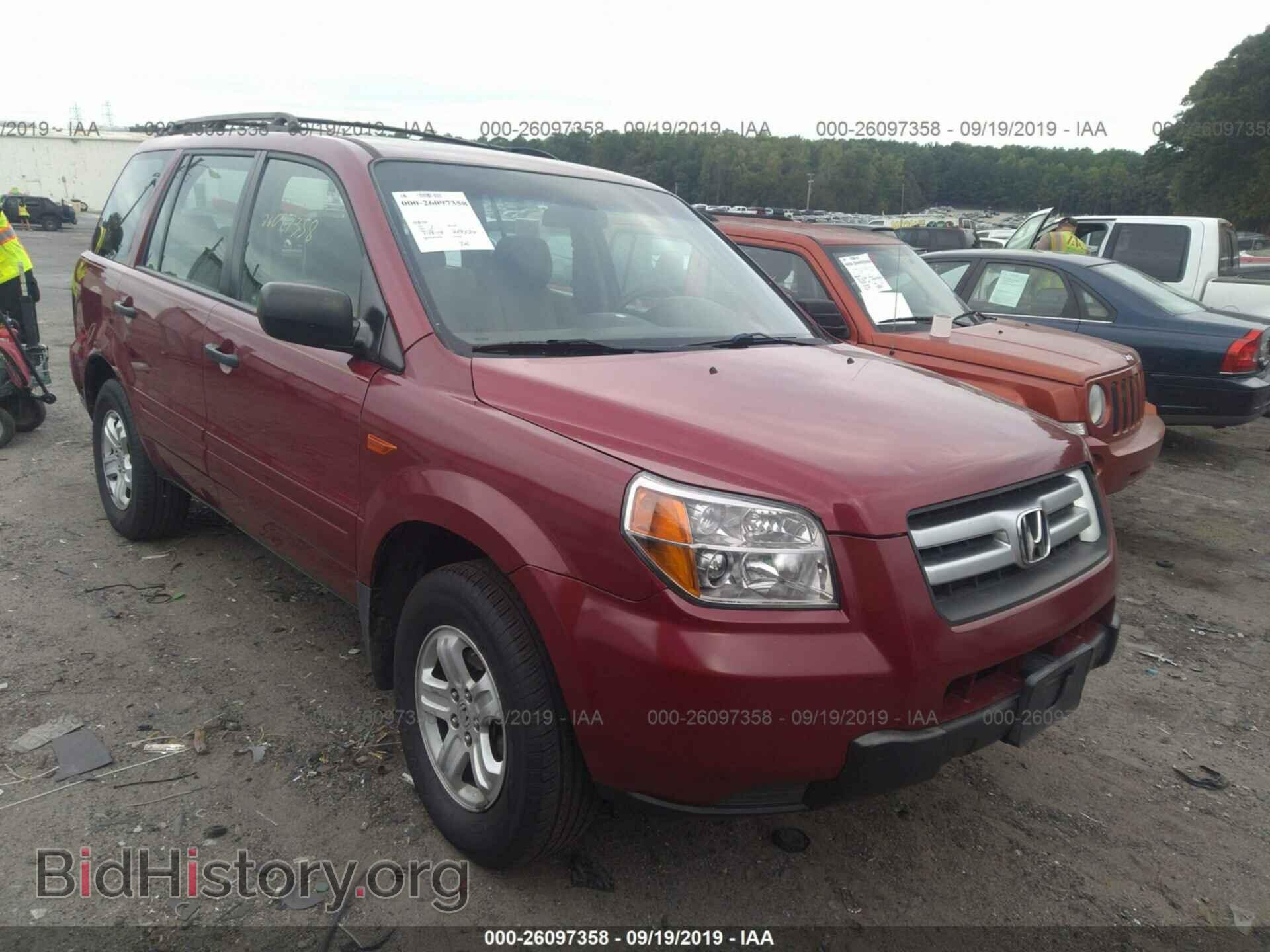 Photo 5FNYF28166B003375 - HONDA PILOT 2006