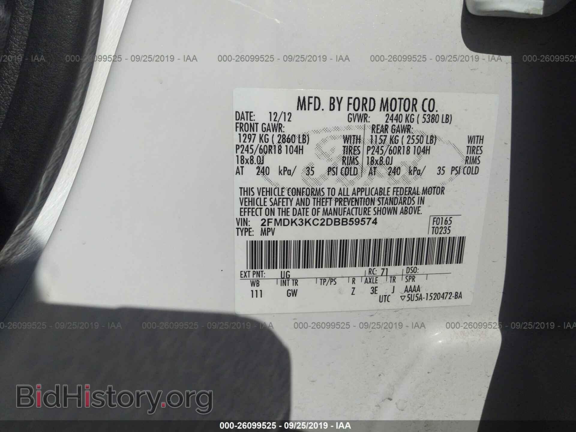 2013 FORD EDGE - VIN: 2FMDK3KC2DBB59574 - Photo 9
