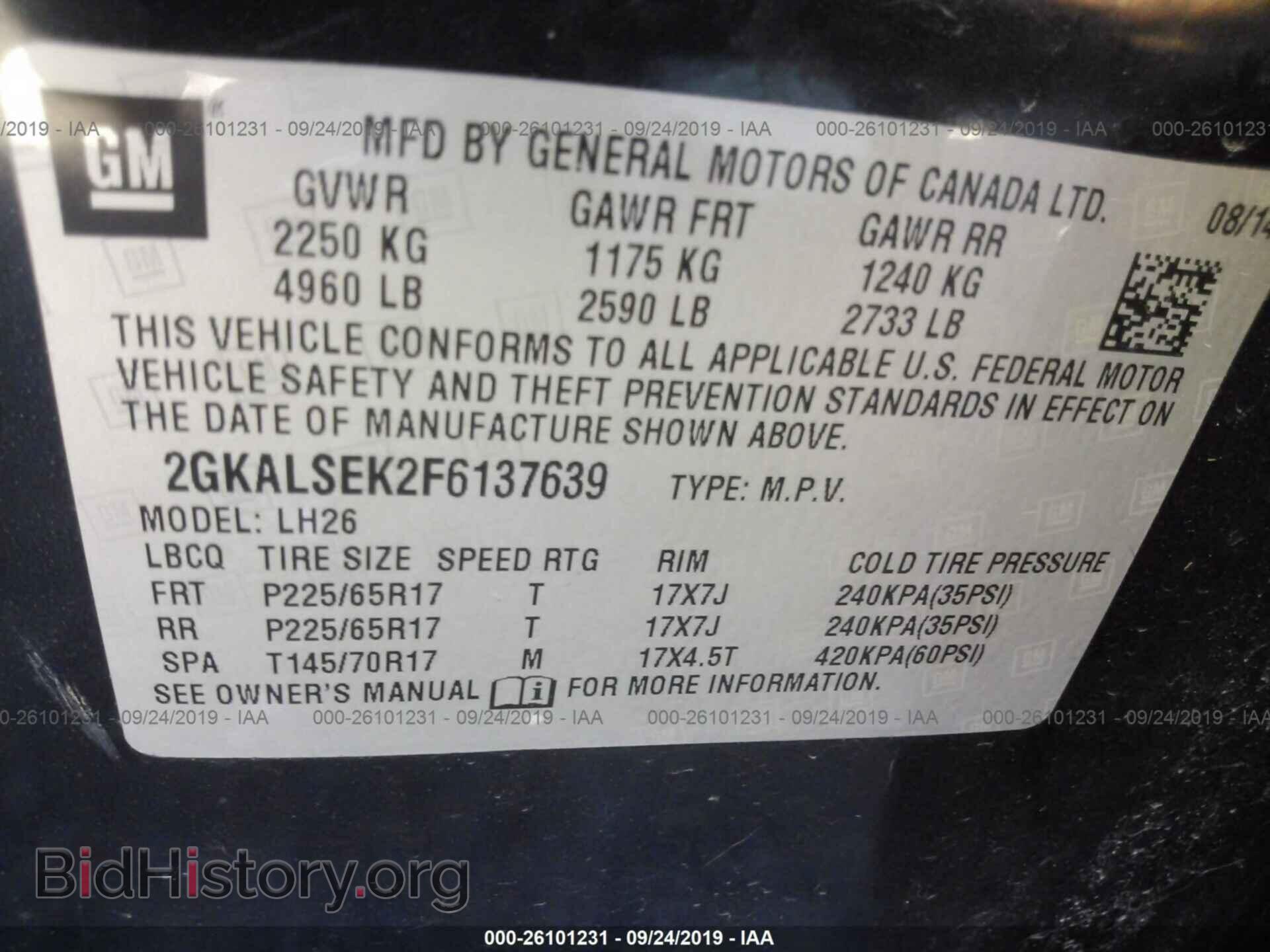 2015 GMC TERRAIN - VIN: 2GKALSEK2F6137639 - Photo 9