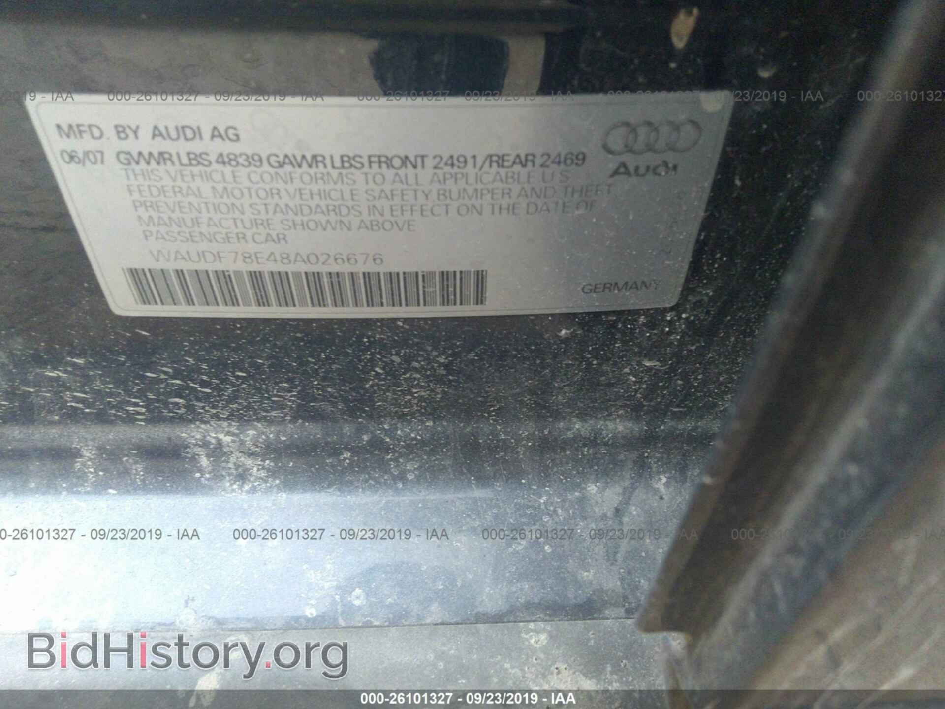 2008 AUDI A4 - VIN: WAUDF78E48A026676 - Фото 9