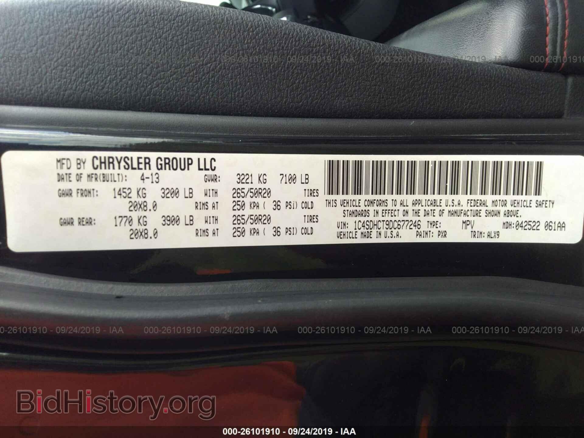 2013 DODGE DURANGO - VIN: 1C4SDHCT9DC677246 - Photo 9