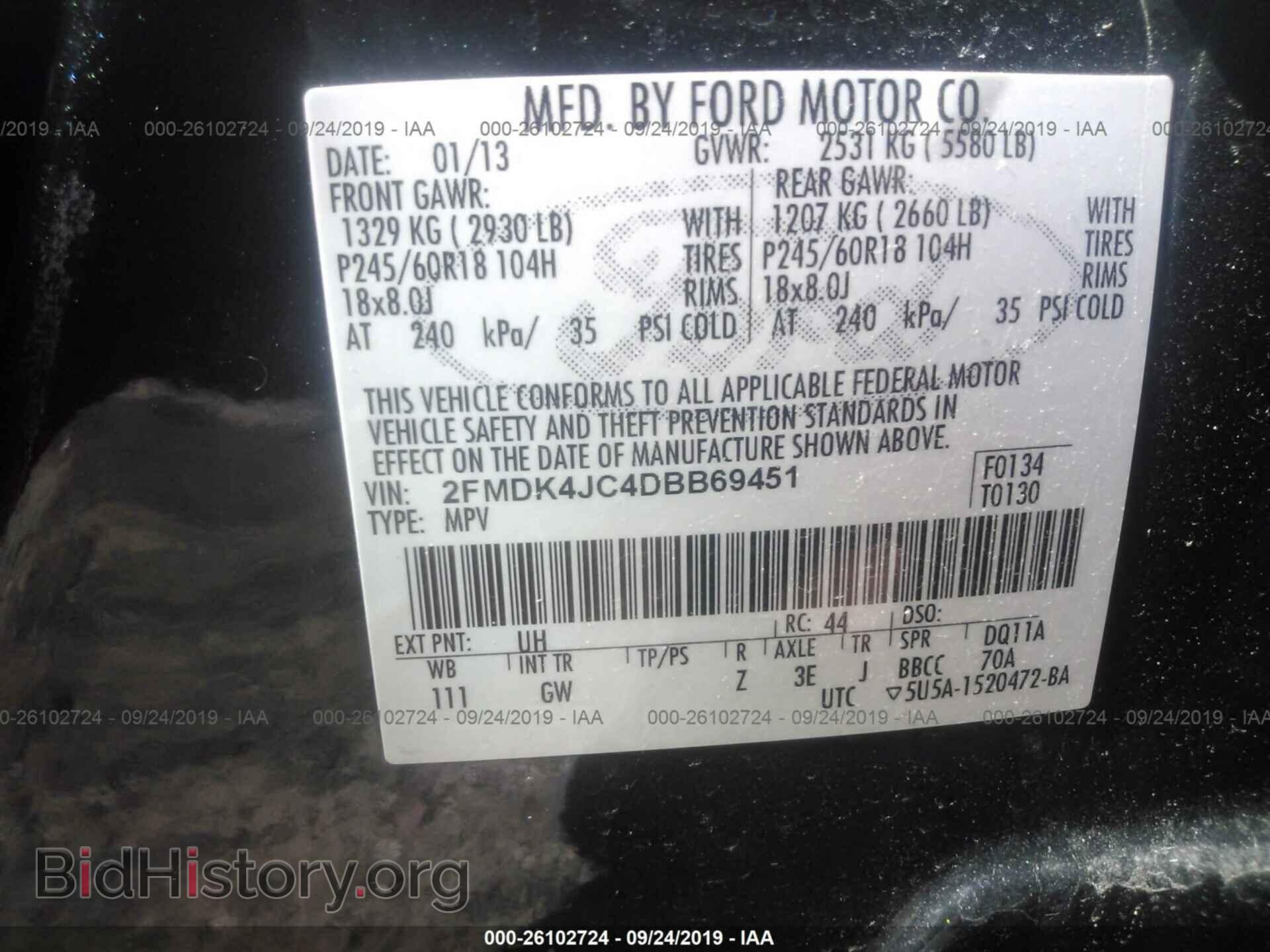 2013 FORD EDGE - VIN: 2FMDK4JC4DBB69451 - Photo 9