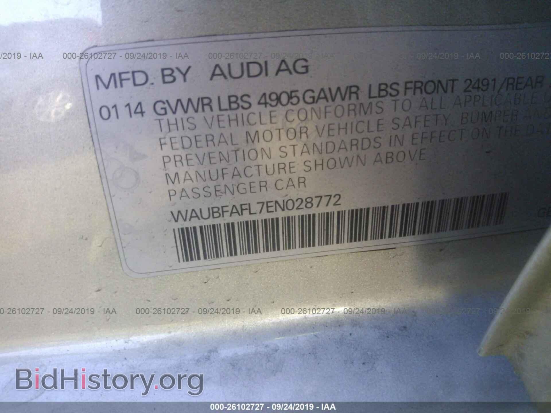 2014 AUDI A4 - VIN: WAUBFAFL7EN028772 - Фото 9