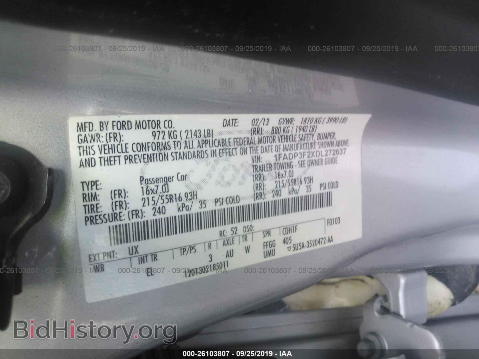 2013 FORD FOCUS - VIN: 1FADP3F2XDL272637 - Фото 9