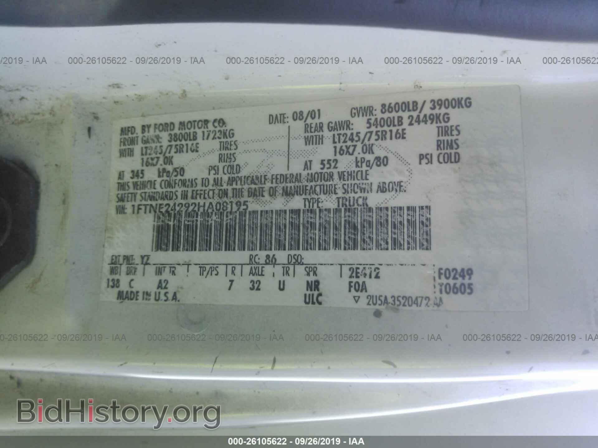 2002 FORD ECONOLINE - VIN: 1FTNE24292HA08195 - Photo 9