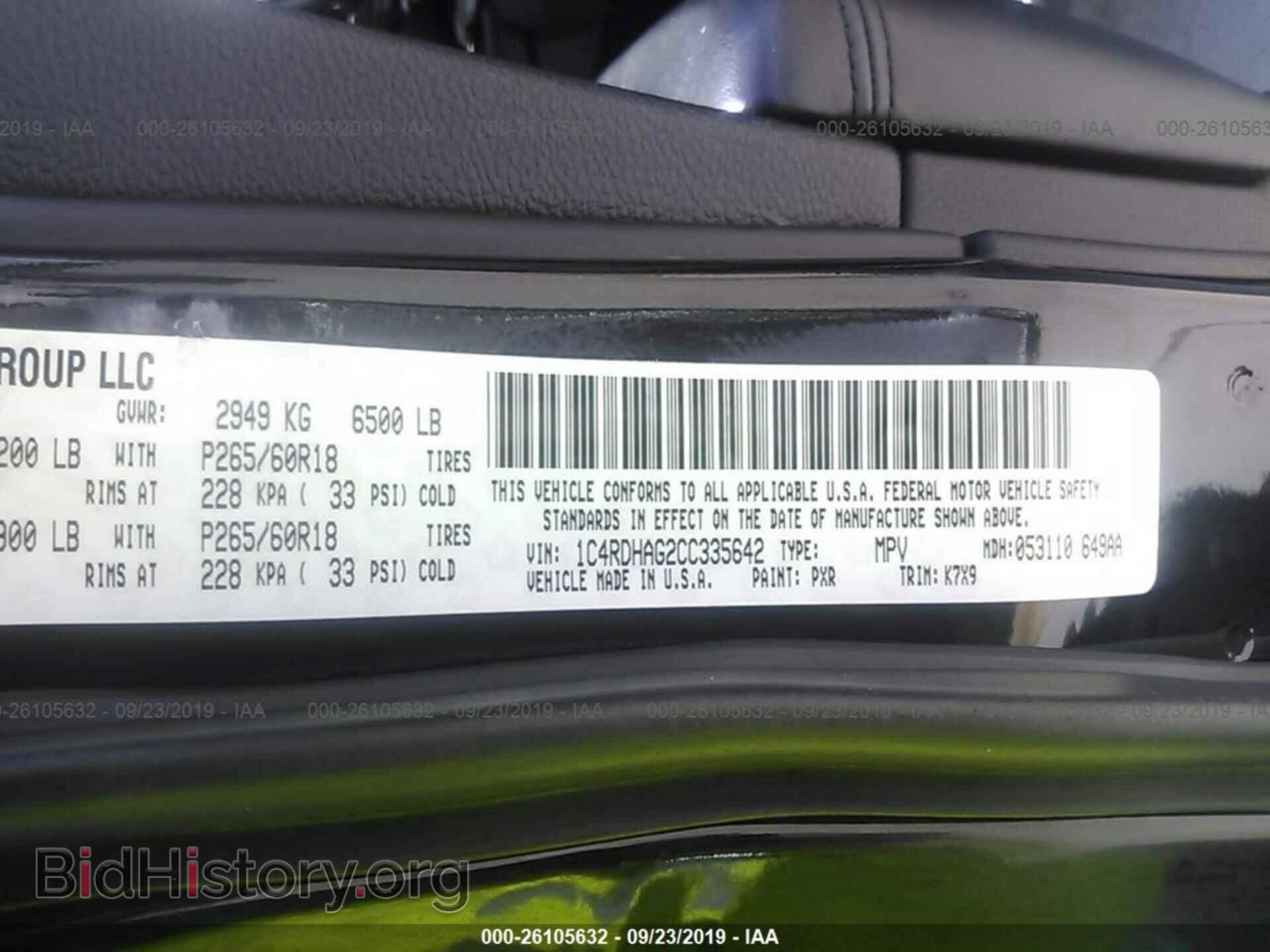 2012 DODGE DURANGO - VIN: 1C4RDHAG2CC335642 - Фото 9