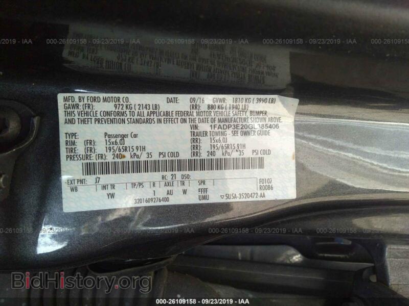 2016 Ford FOCUS (VIN 1FADP3E20GL385406) — фото 9 из 10