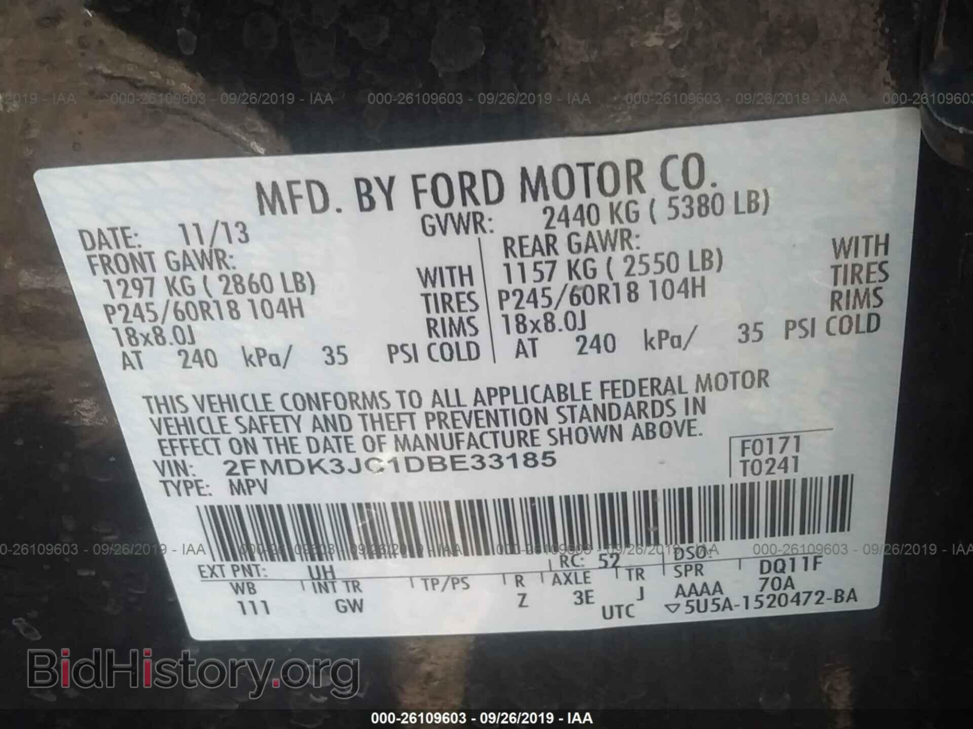 2013 FORD EDGE - VIN: 2FMDK3JC1DBE33185 - Photo 9