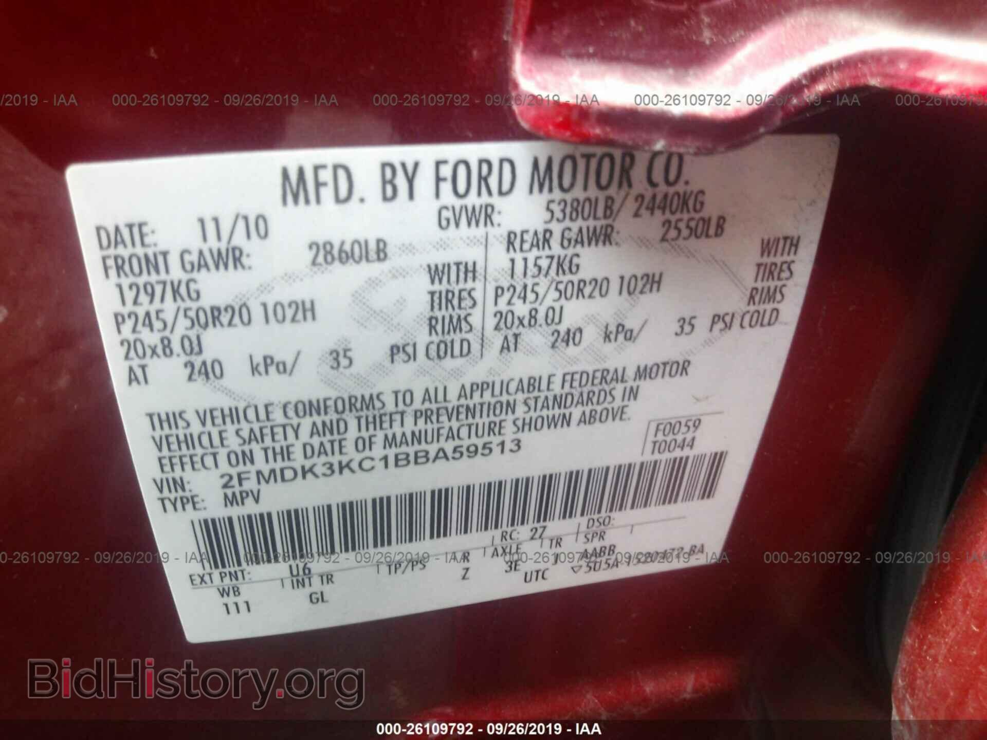 2011 FORD EDGE - VIN: 2FMDK3KC1BBA59513 - Photo 9